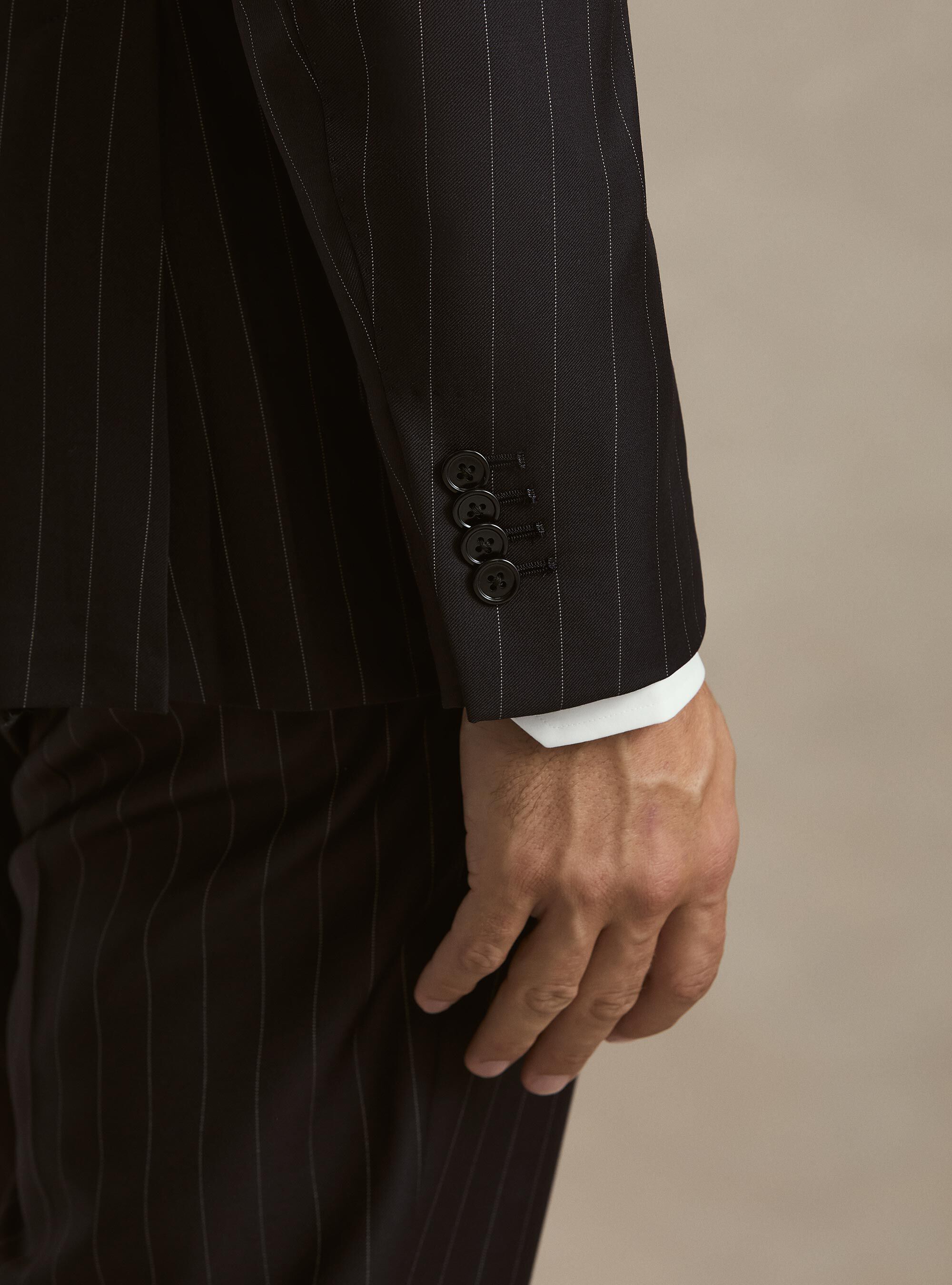 Pure wool pinstripe suit blazer by Vitale Barberis Canonico, NAVY BLUE