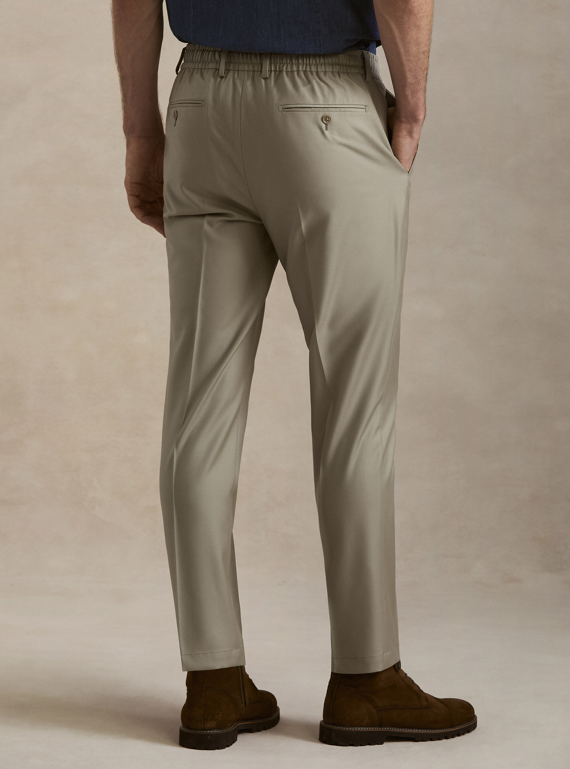 VBC wool drawstring trousers, SABBIA 0591C