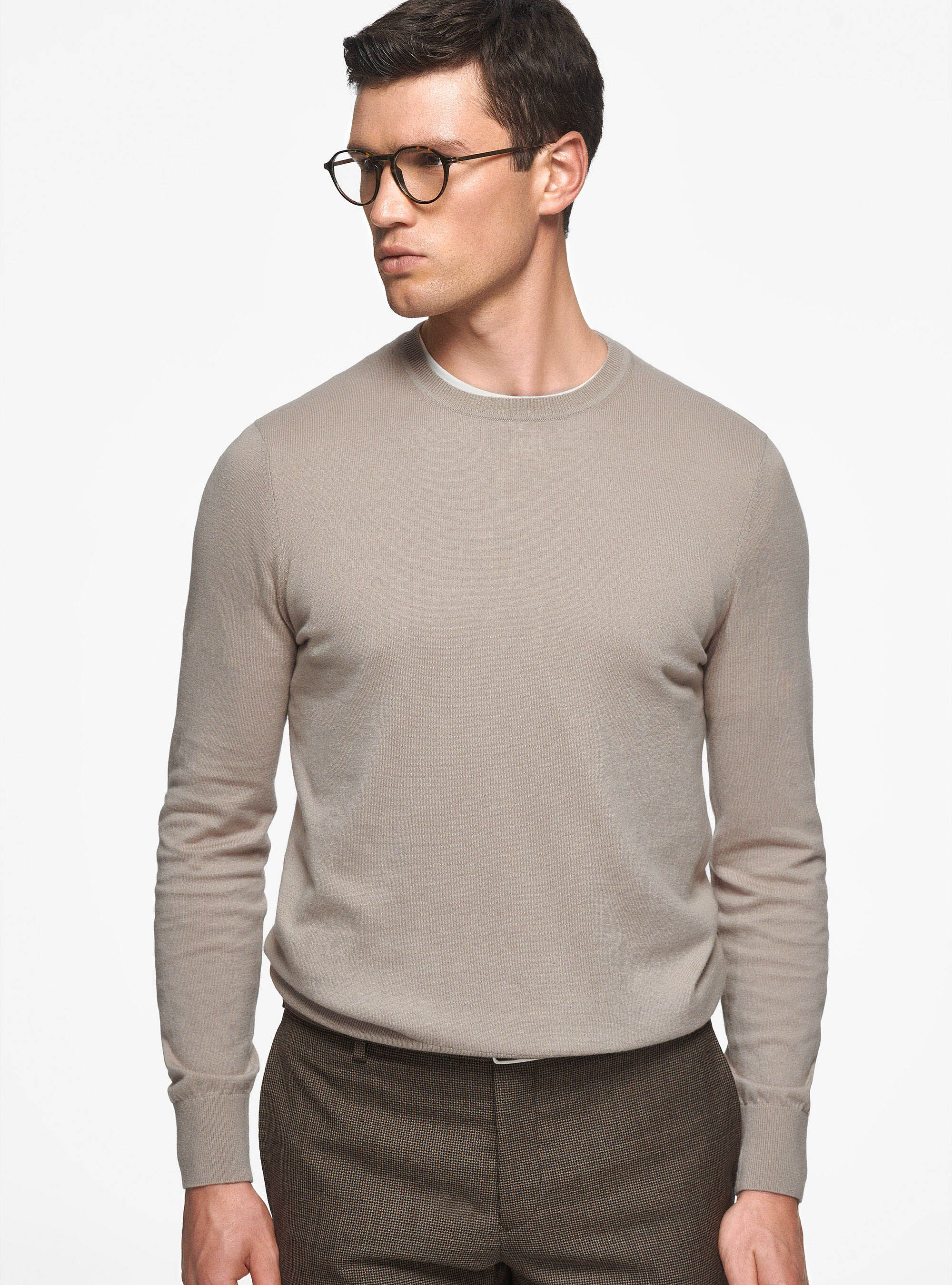 Men's crew neck deals sweaters slim fit