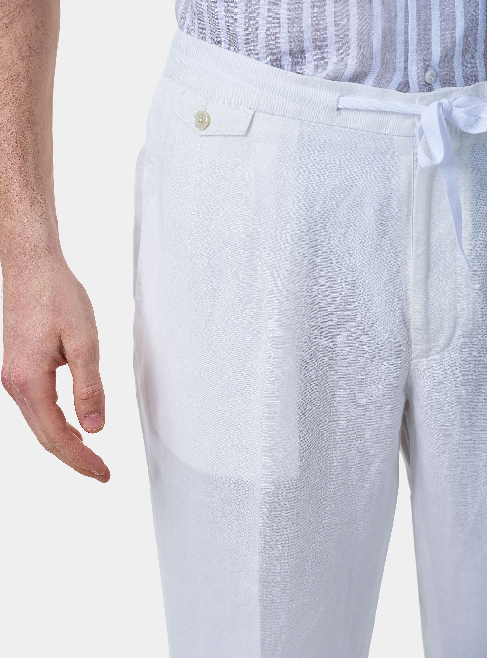 Pantaloni Elasticizzati Tinta Unita per Sport Pantaloni Estivi da Uomo in Cotone e Lino Elastico in Vita con Coulisse Stile Casual Spiaggia