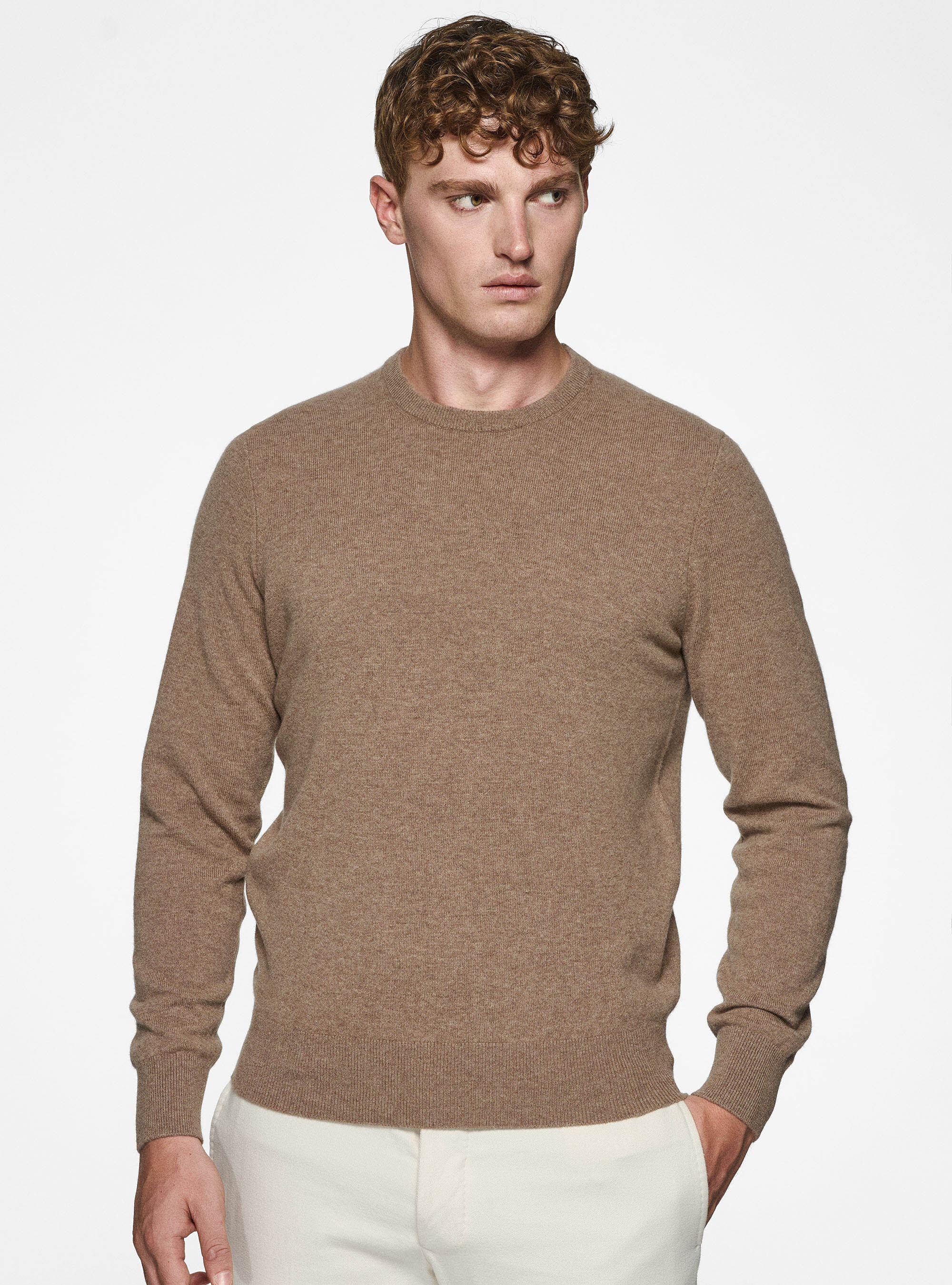 Cashmere blend crew neck sweater