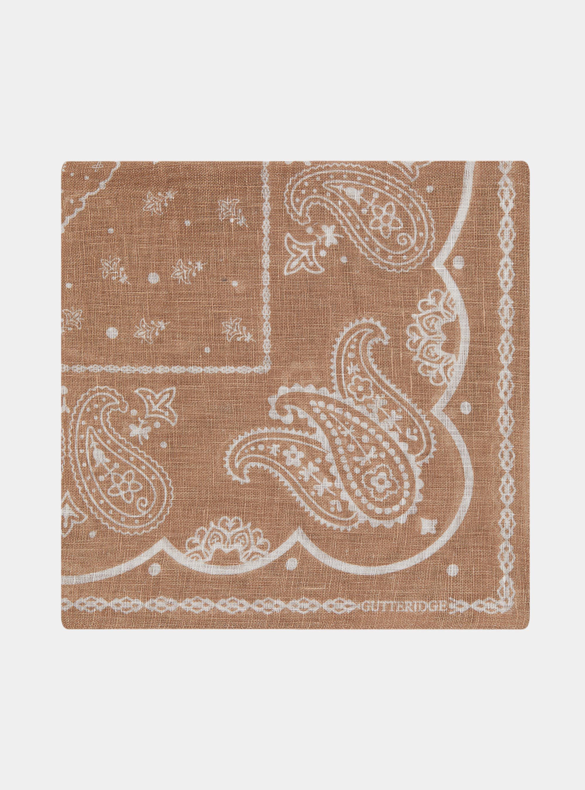 Foulard en lin imprim&eacute;, BOUE