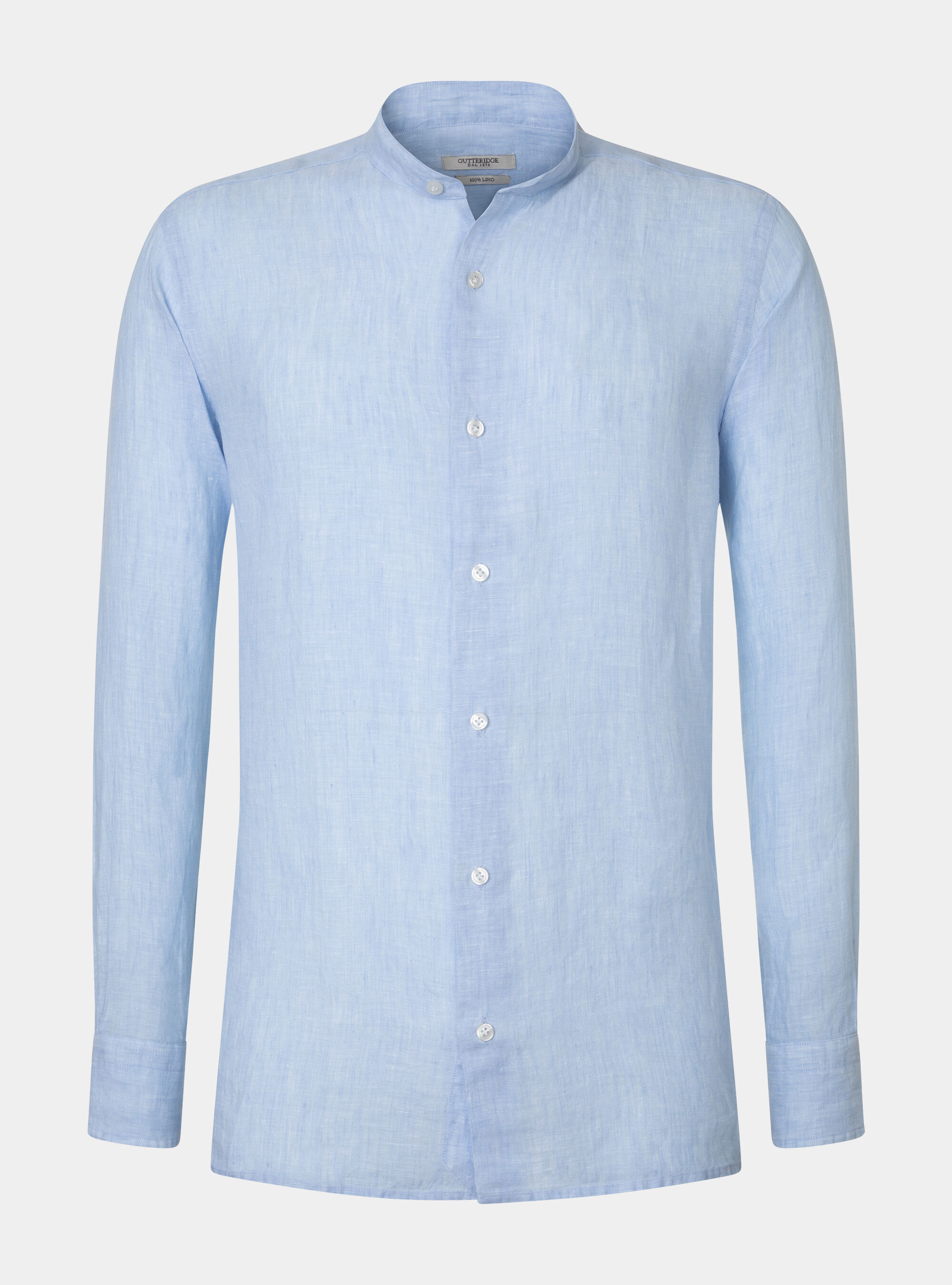 Pure Linen Korean Shirt, LIGHT BLUE
