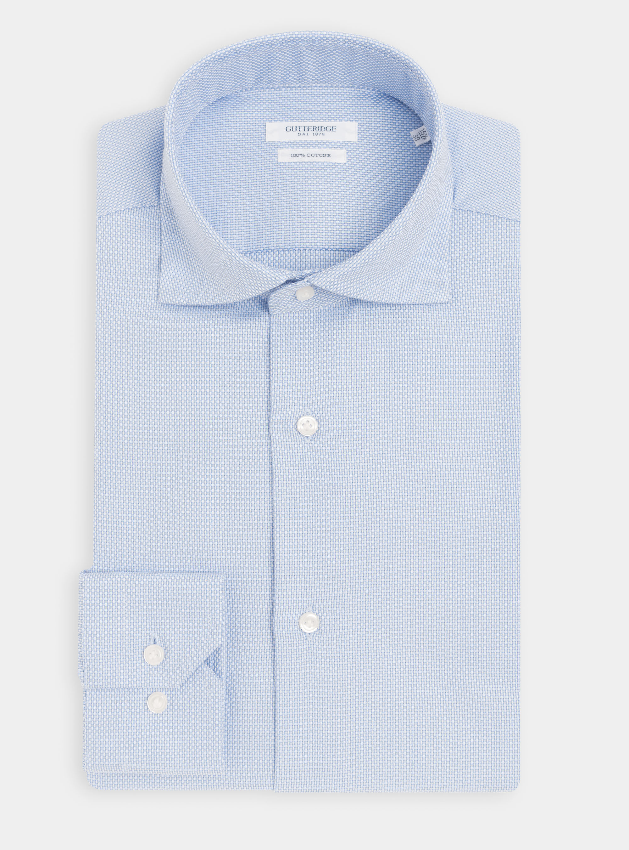 Semi French collar shirt in textured cotton | GutteridgeUS ...