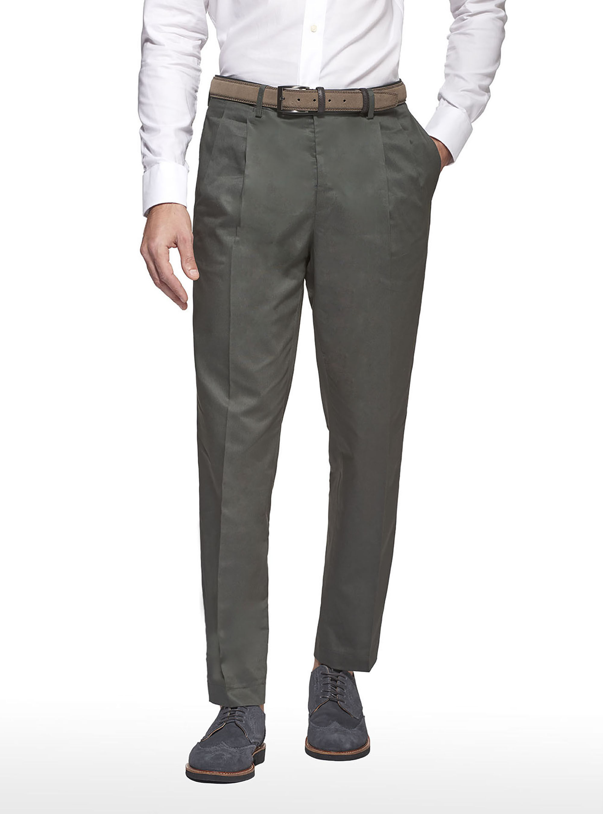 Pleated cotton trousers new arrivals