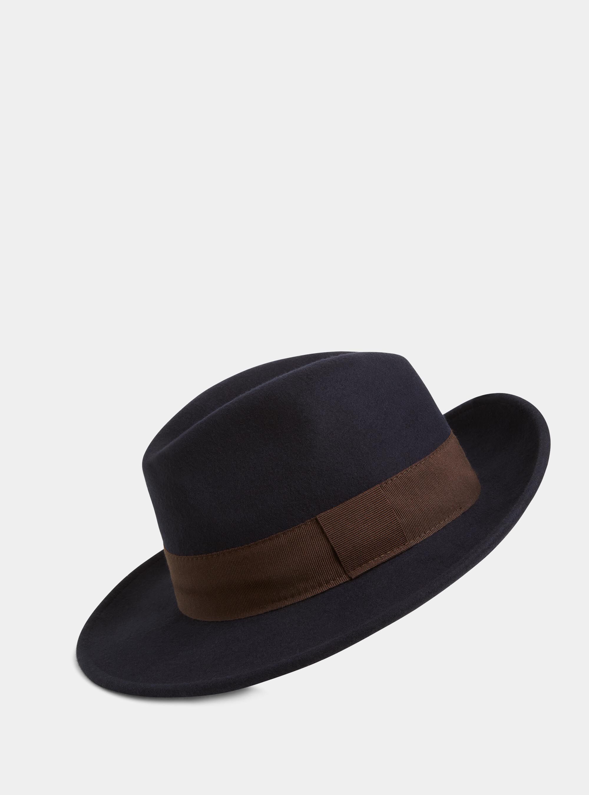 Crushable wool hat, NAVY BLUE