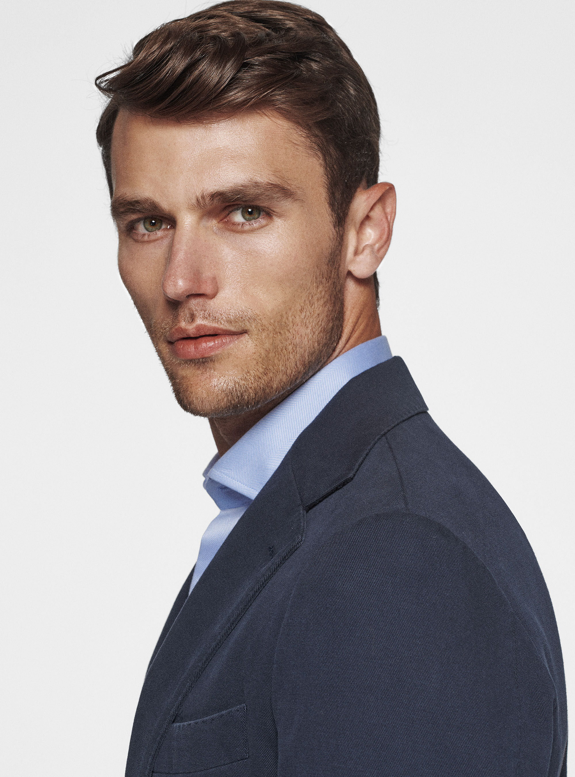 Giacca in cotone cashmere, BLU NAVY