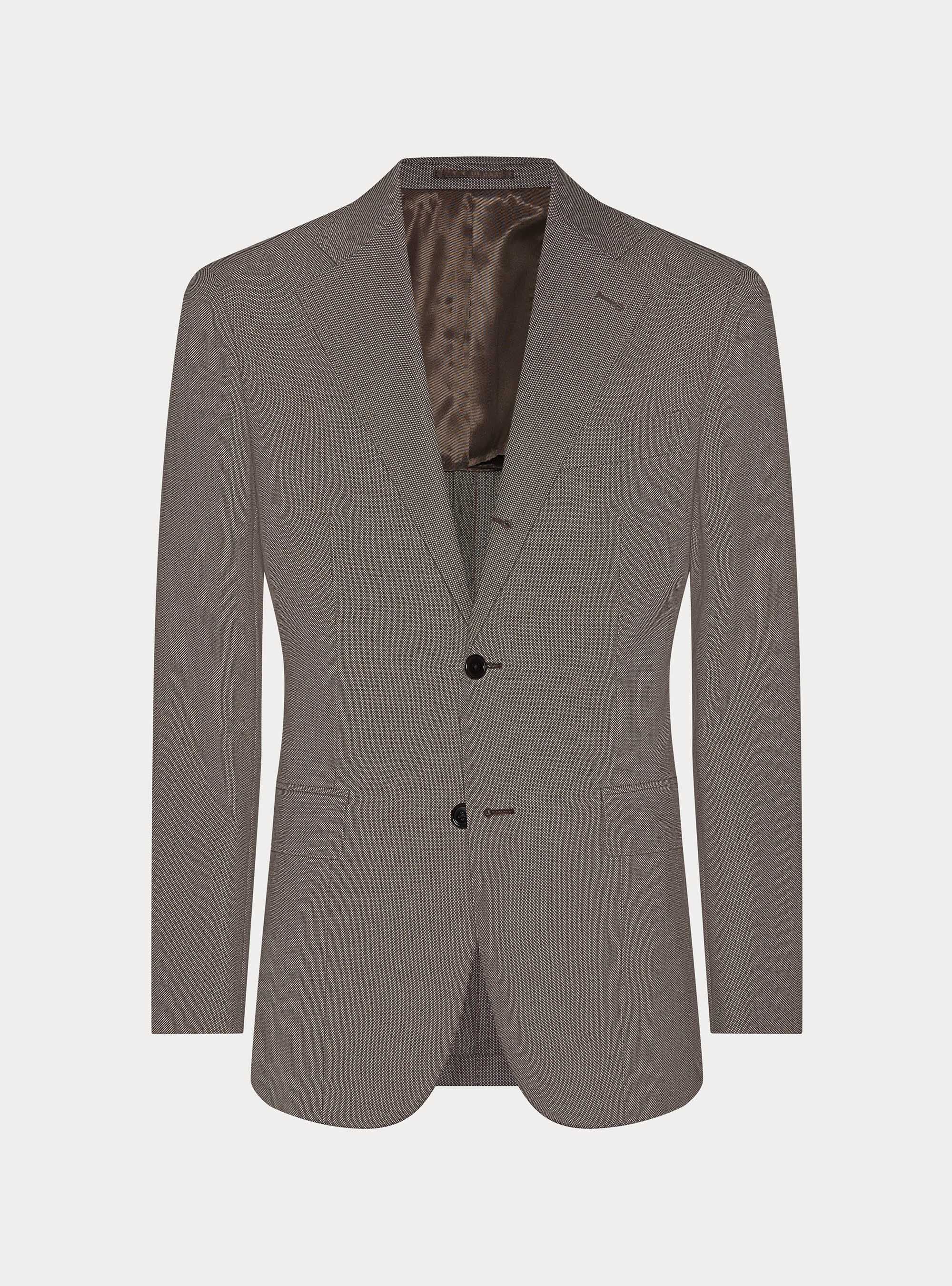 Giacca per abito in pura lana occhio di pernice Vitale Barberis Canonico, MARRONE 0508C