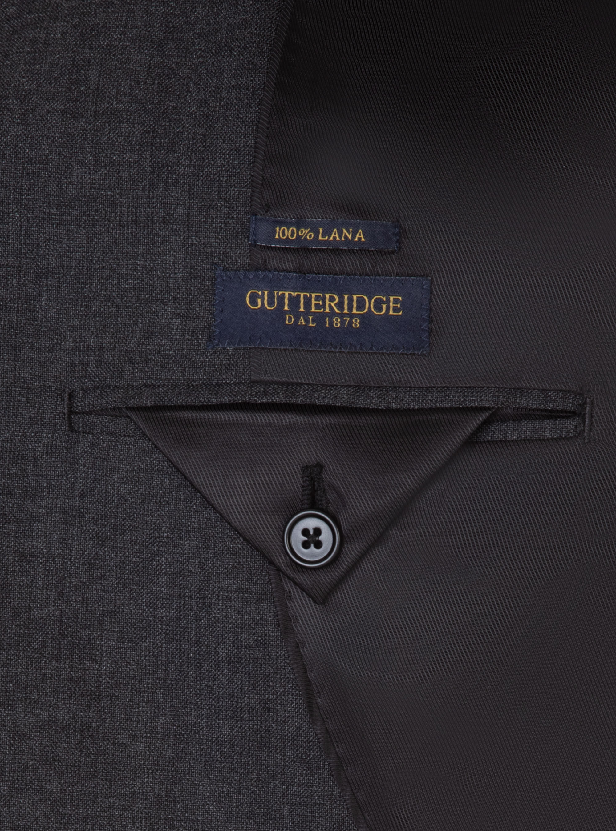 Giacca per abito in pura lana tessuto Vitale Barberis Canonico, ASFALTO