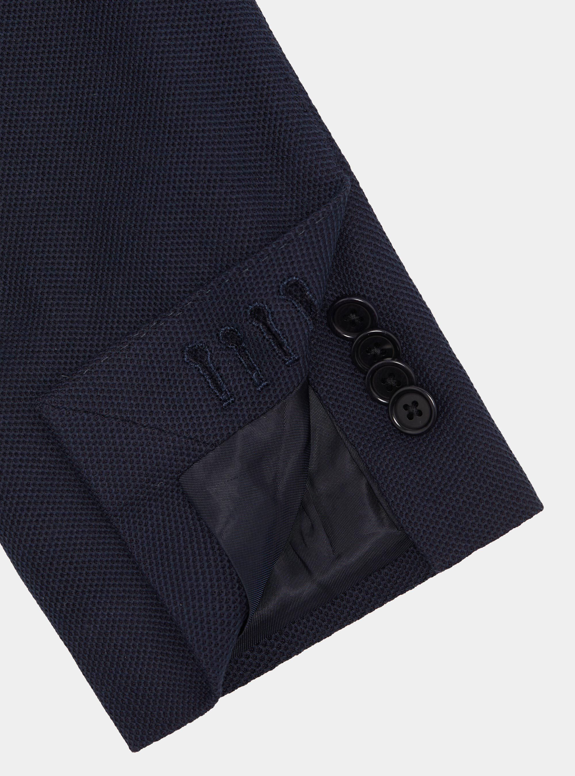 Americana de jersey de mezcla de algod&oacute;n, AZUL MARINO