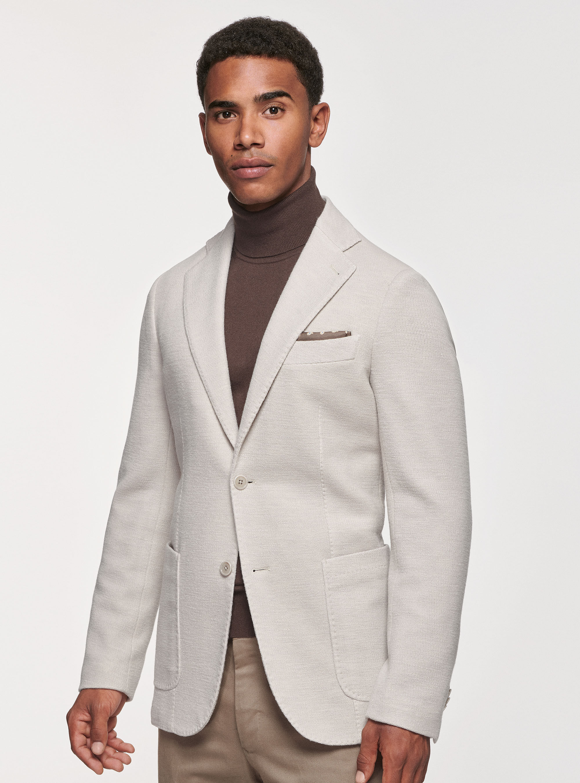 White jersey shop blazer