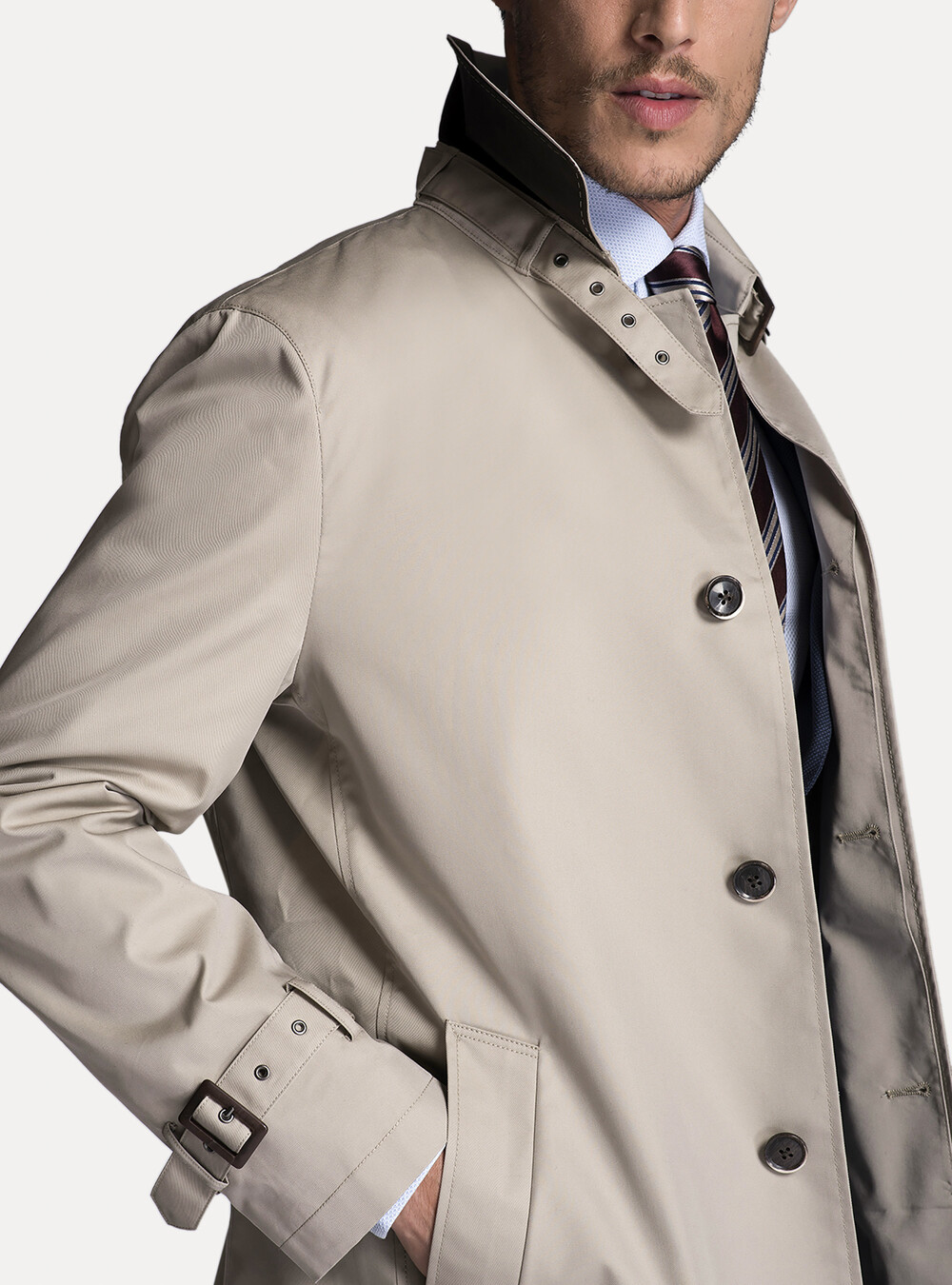 Single Breasted Raincoat With Buttons Single Breasted Raincoat With Buttons