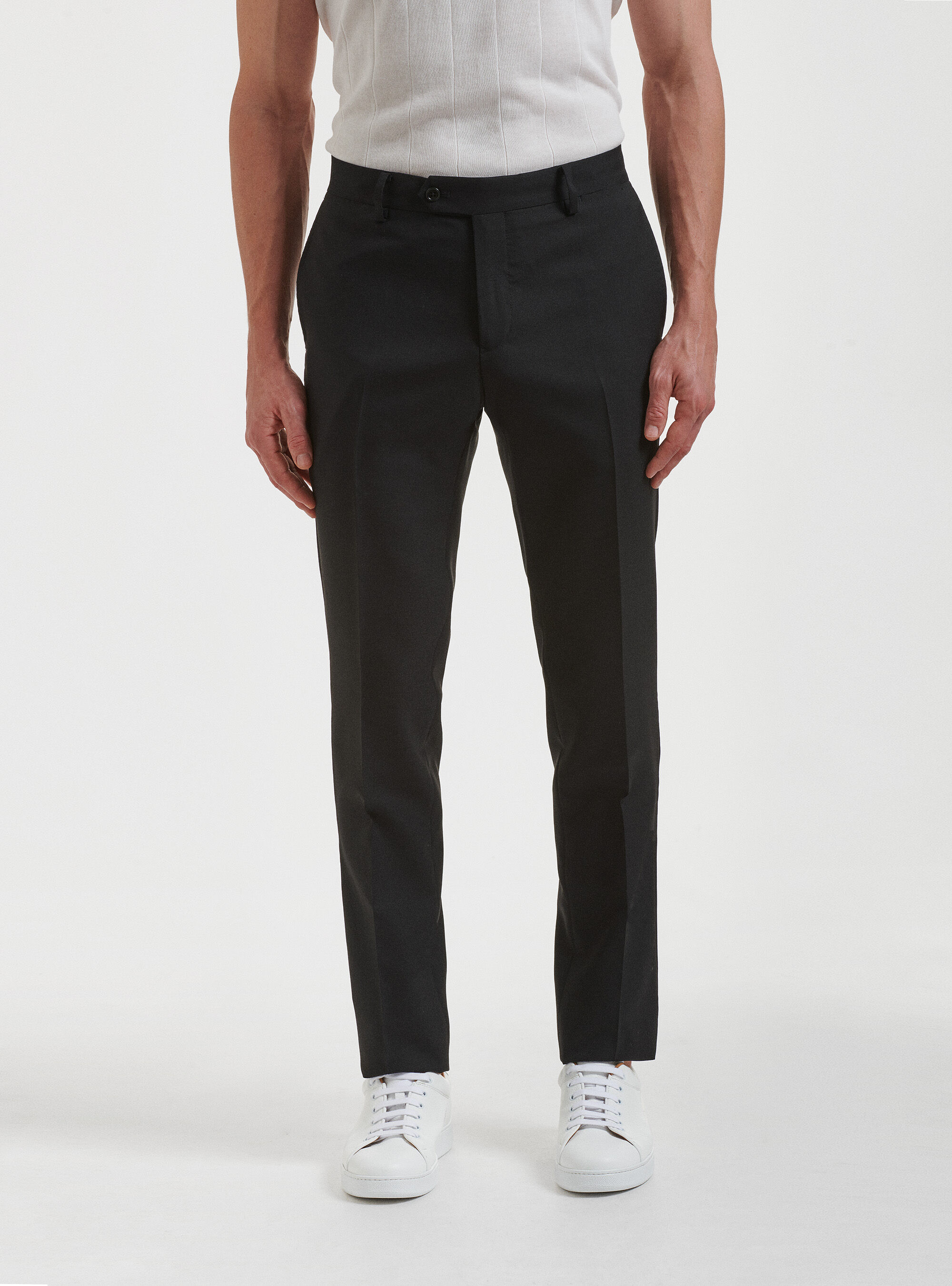 Pantaloni per abito in pura lana Vitale Barberis Canonico, NERO