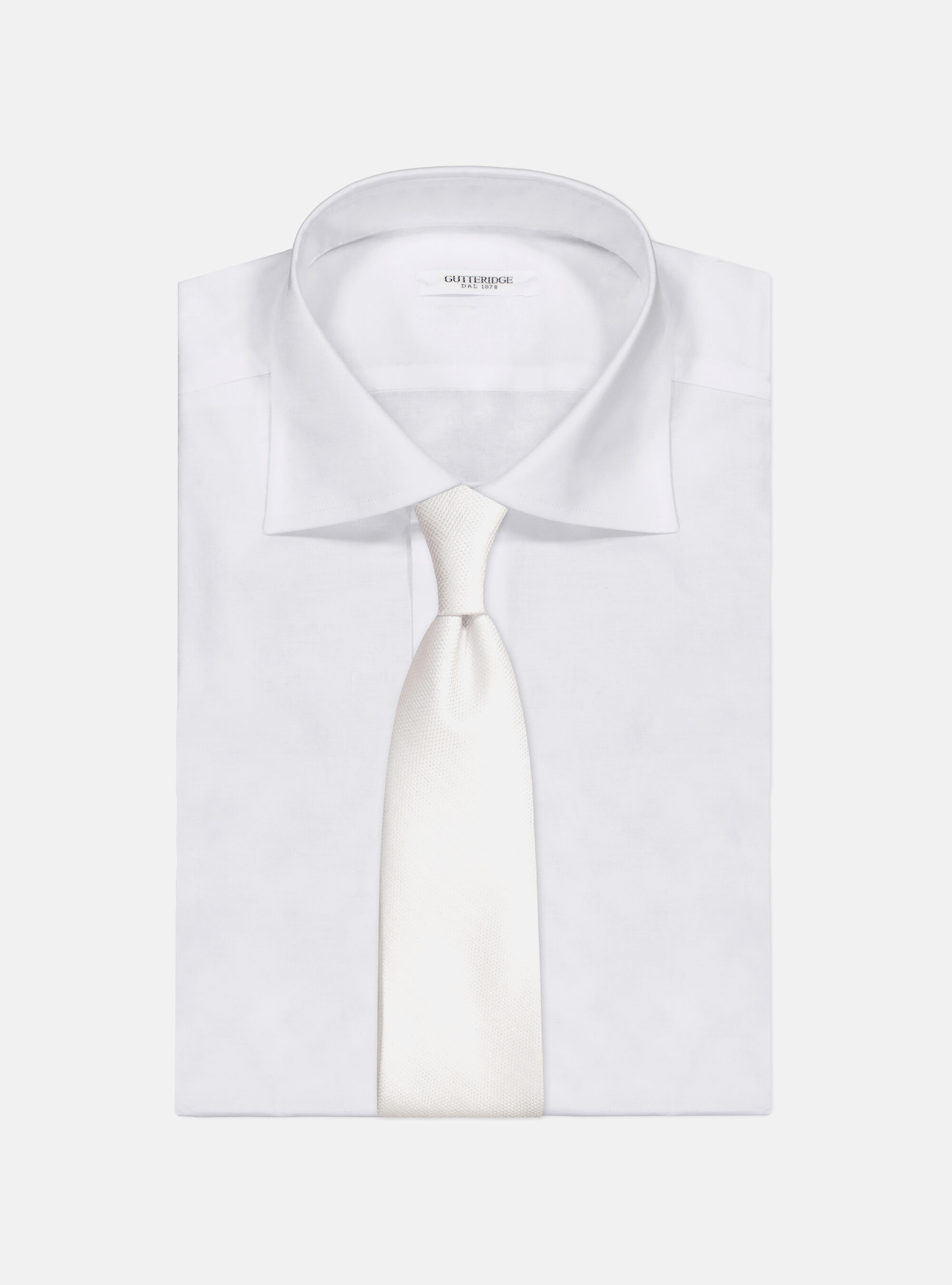 CEREMONY SILK JACQUARD SILK  TIE 5 FOLDS, WHITE