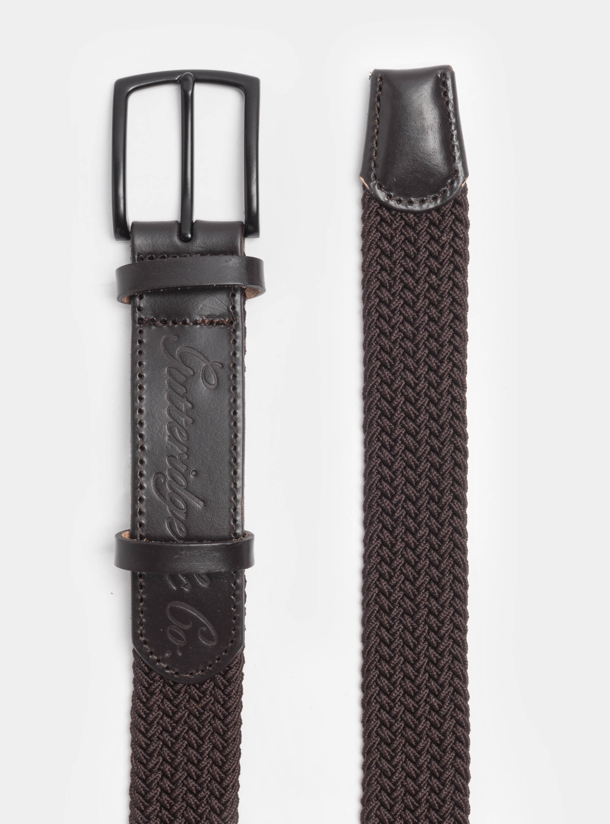 Cintur&oacute;n el&aacute;stico de color liso, MARRON