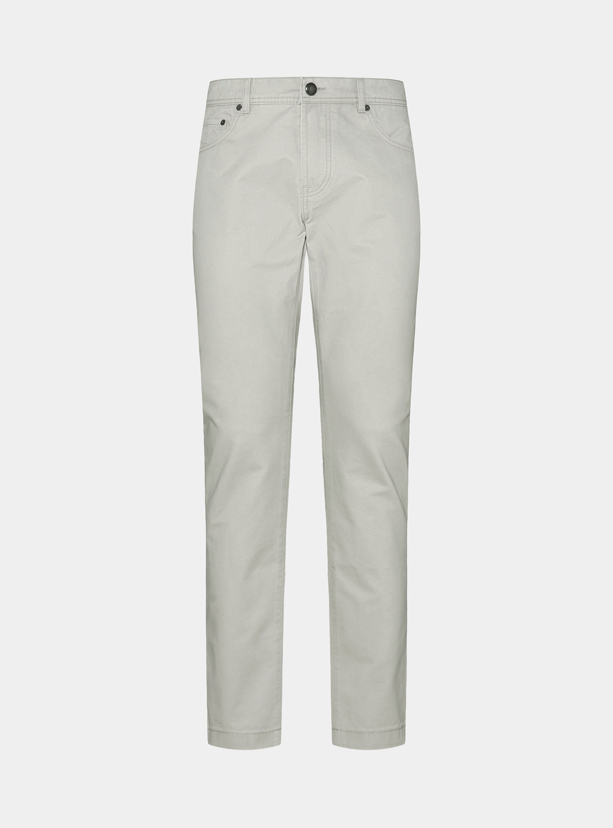 Pantaloni slim fit in twill di cotone, ECRU