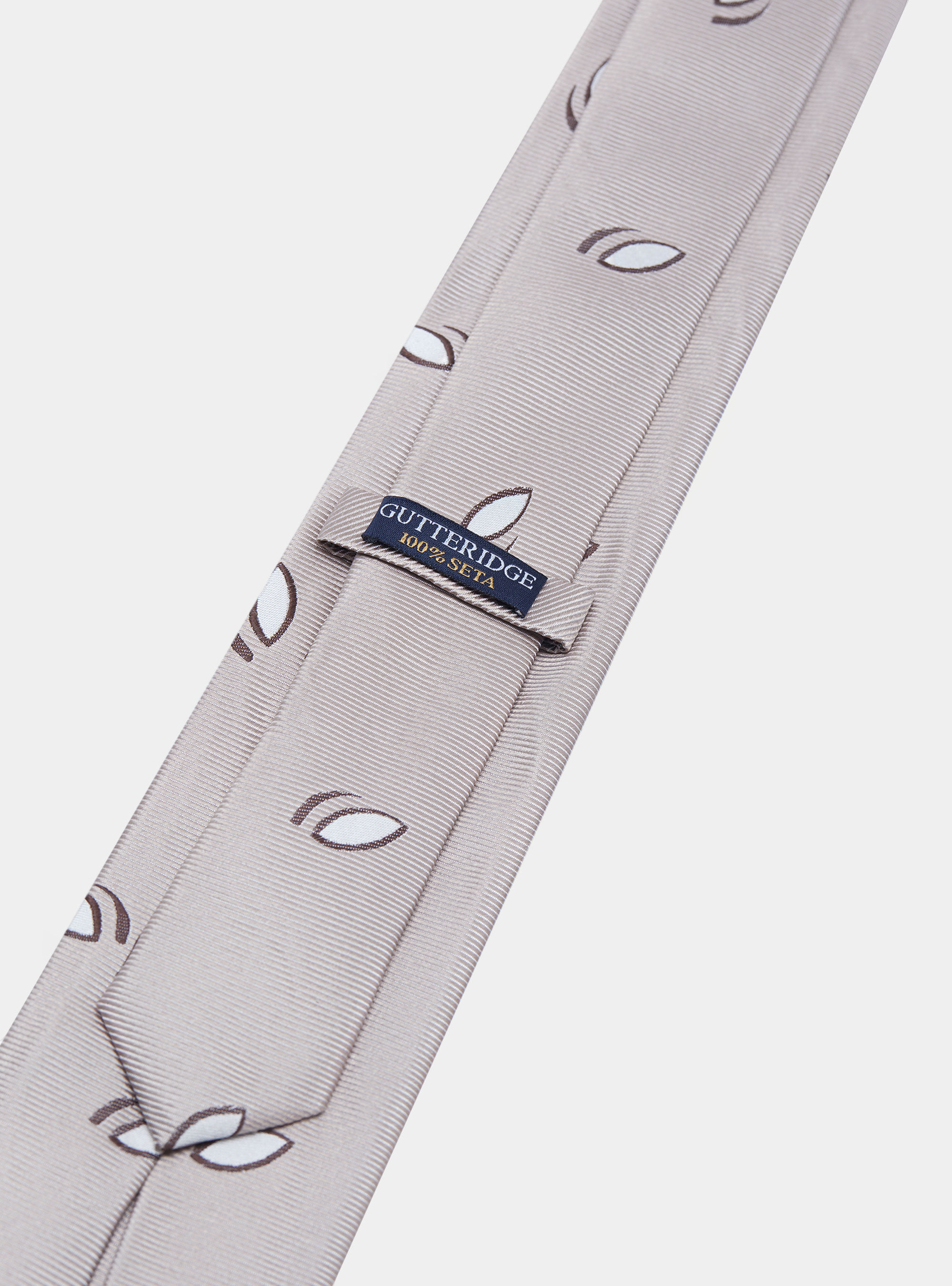 Cravatta in twill di seta a fantasia, FANGO