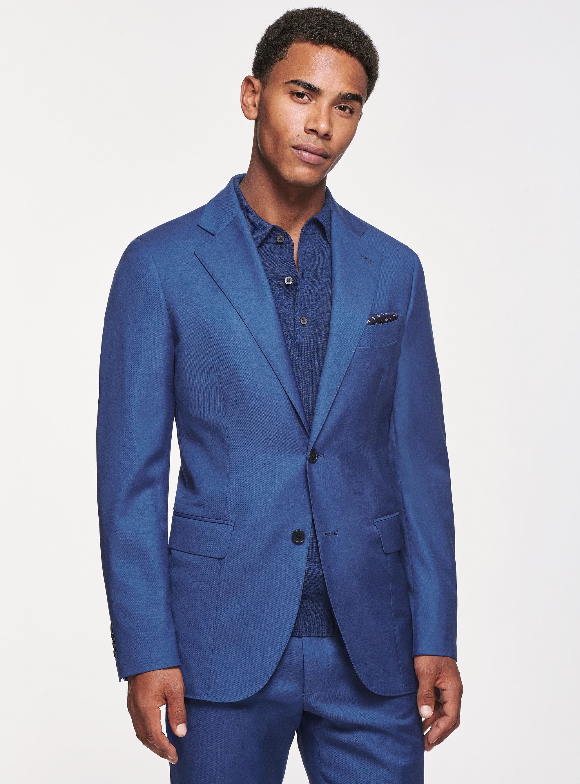 Abito blu royal in pura lana superfine 110s