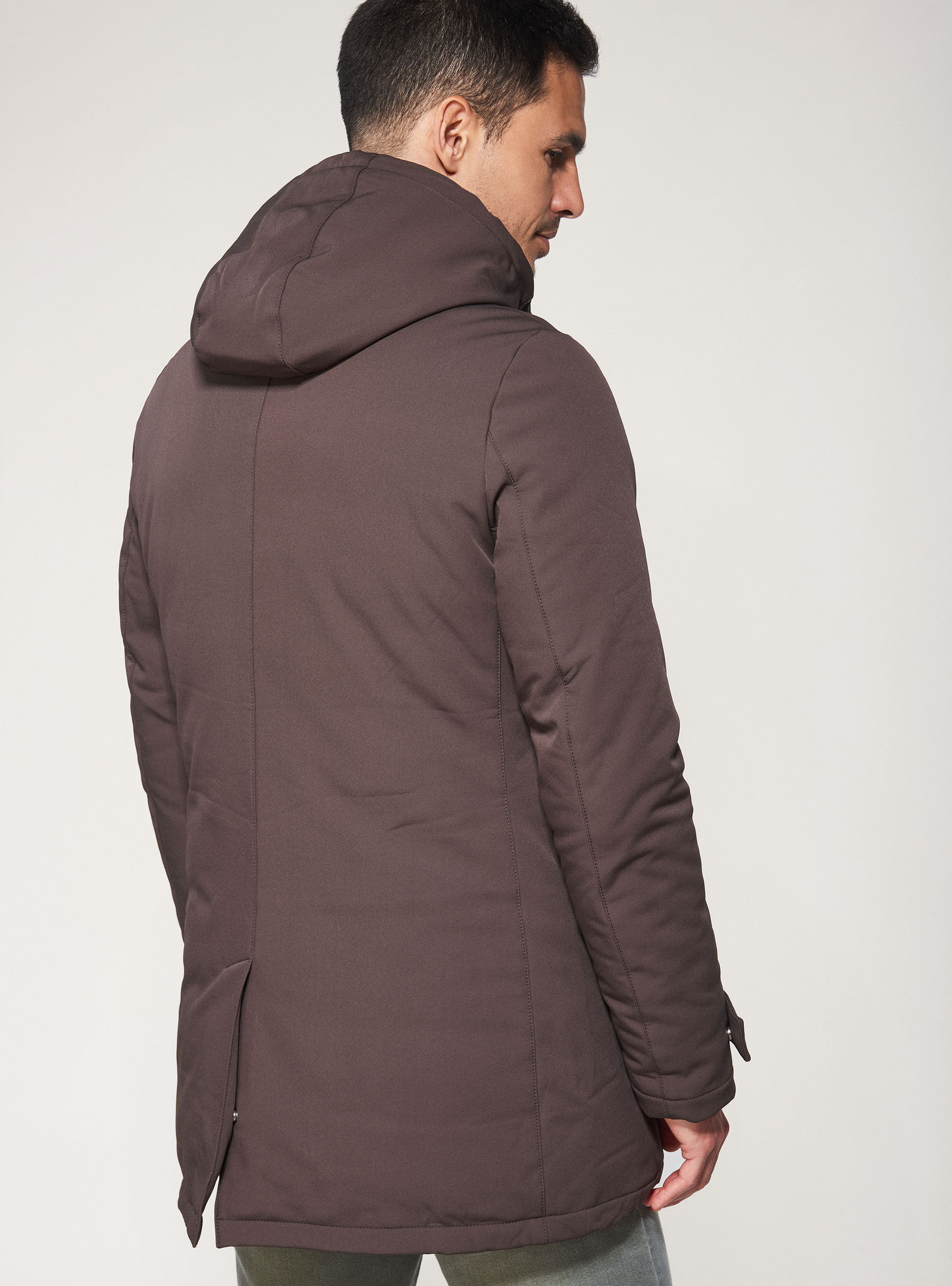 Veste en tissu technique imperm&eacute;able et coupe-vent, MARRON