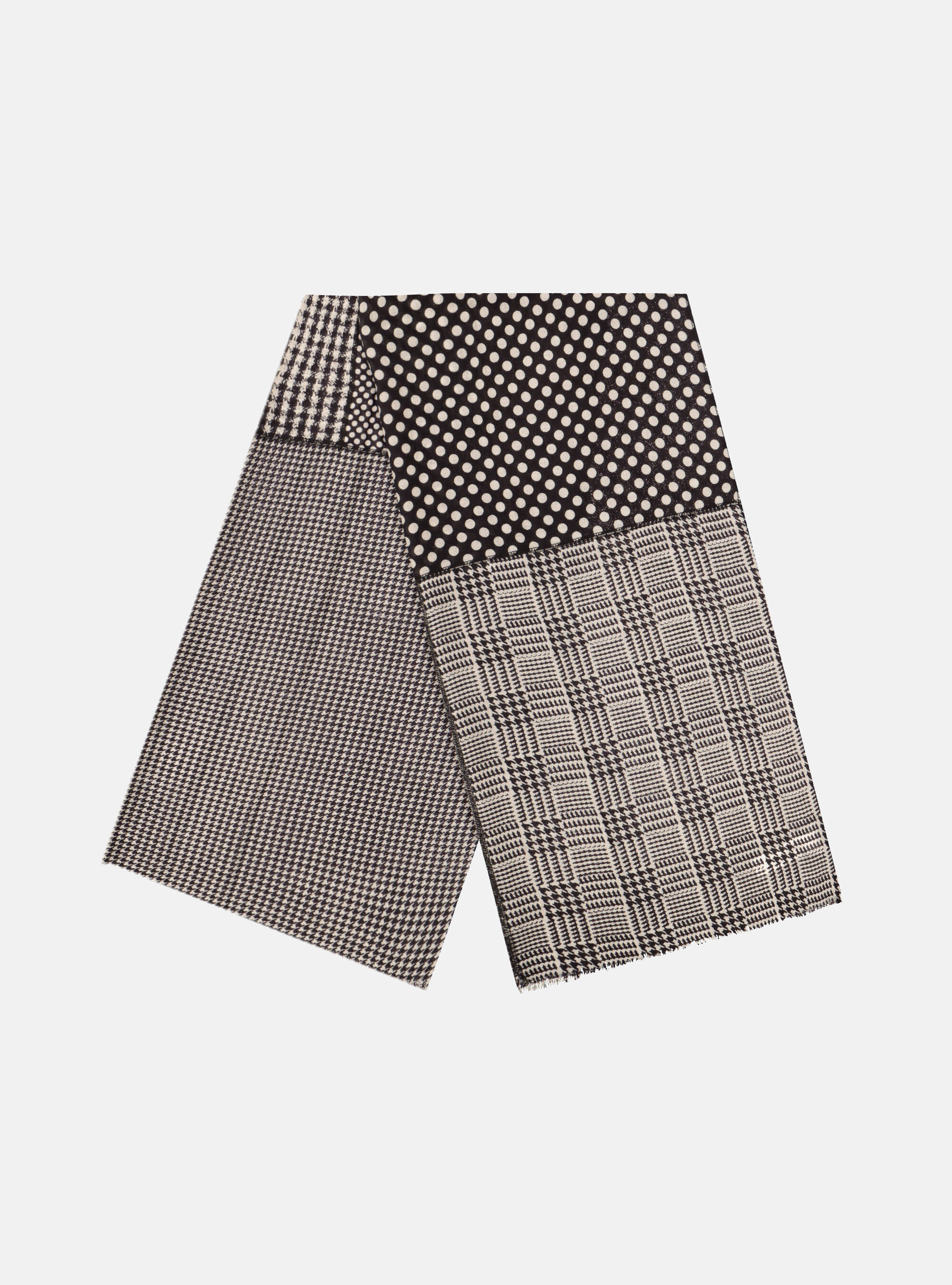 &Eacute;charpe en laine patchwork, NOIR