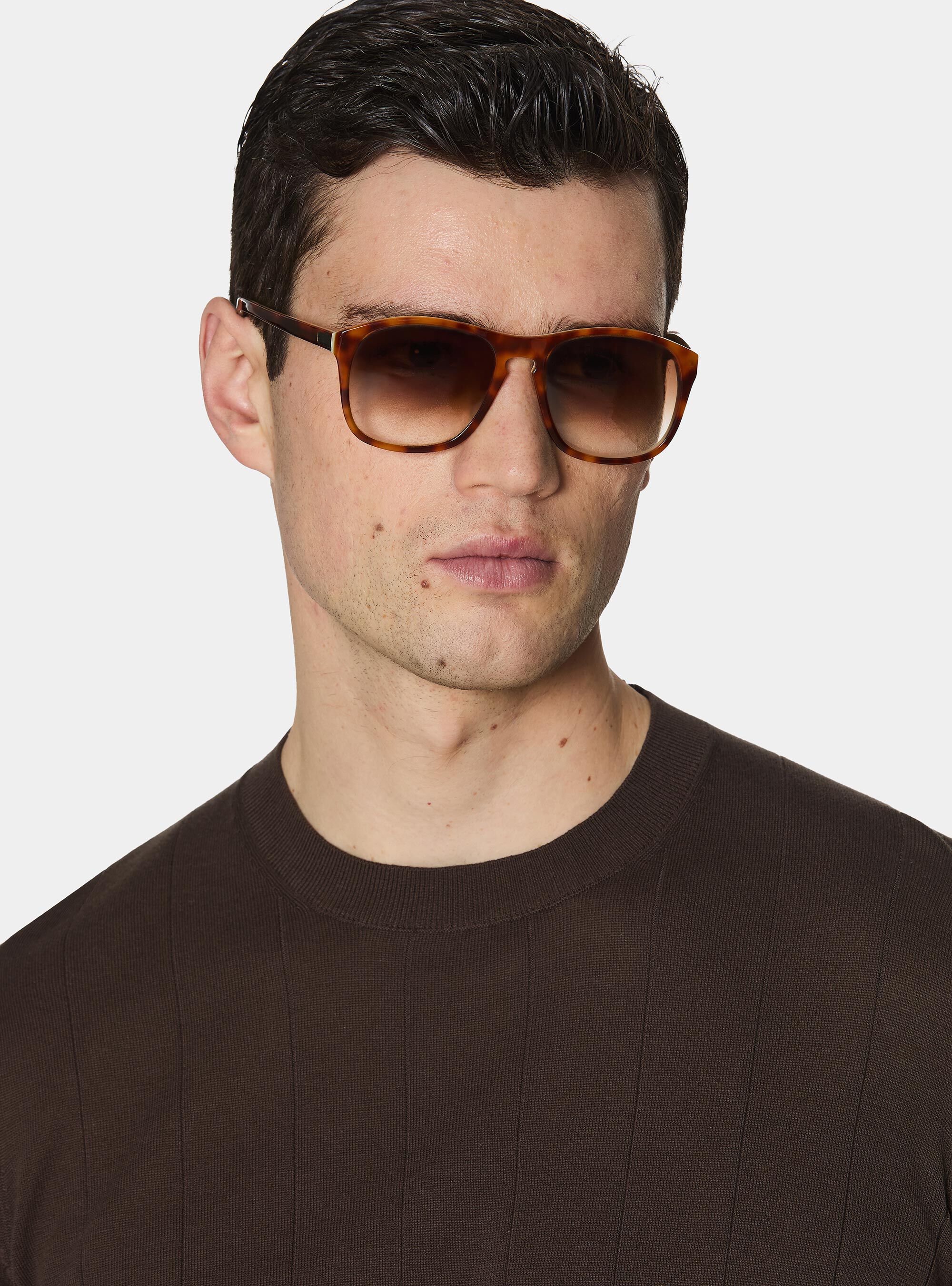 Maglia in puro cotone costa piatta, MARRONE