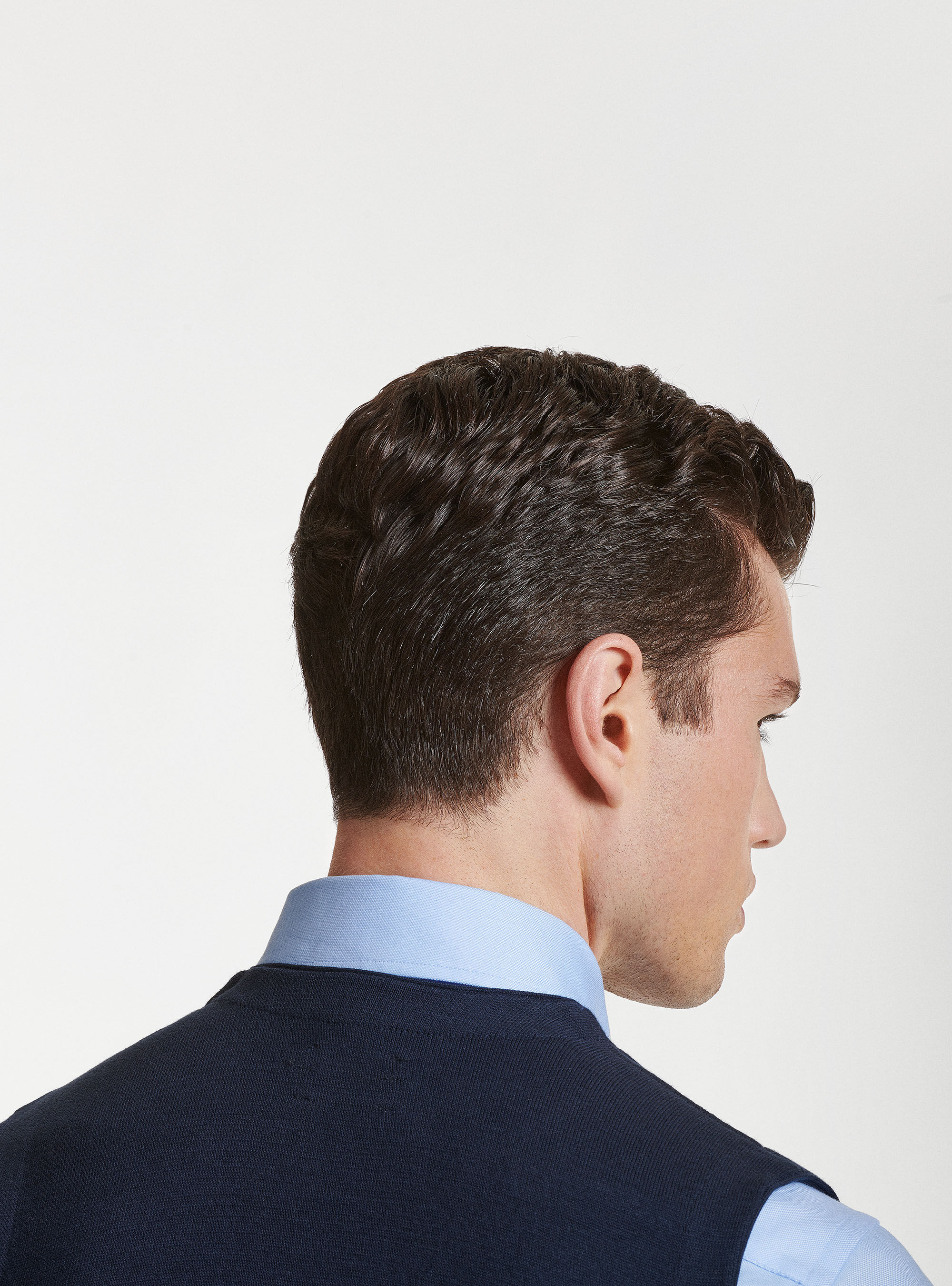 Gilet in maglia in puro cotone extrafine, BLU NAVY