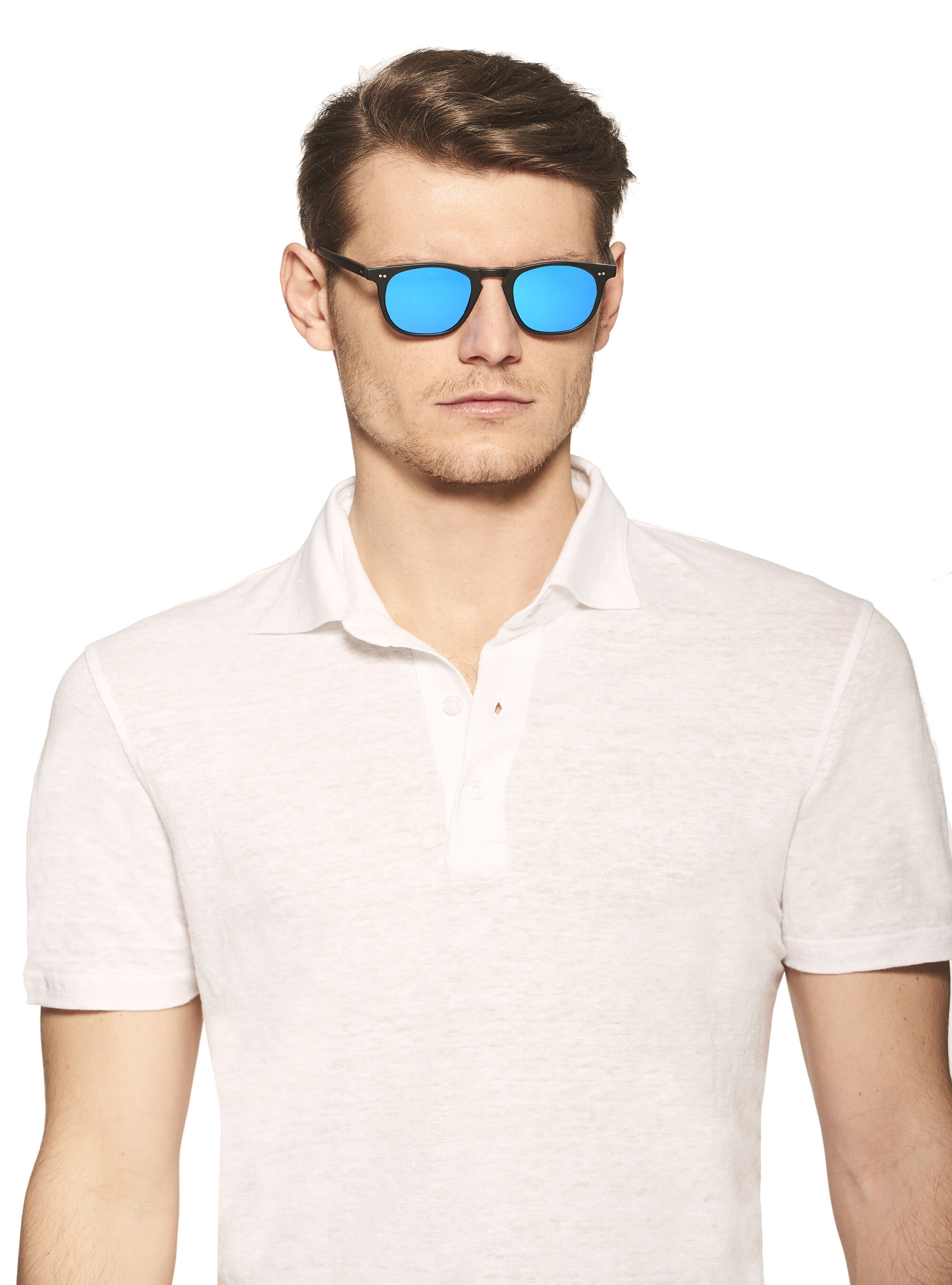 polo blanco cuello camisero