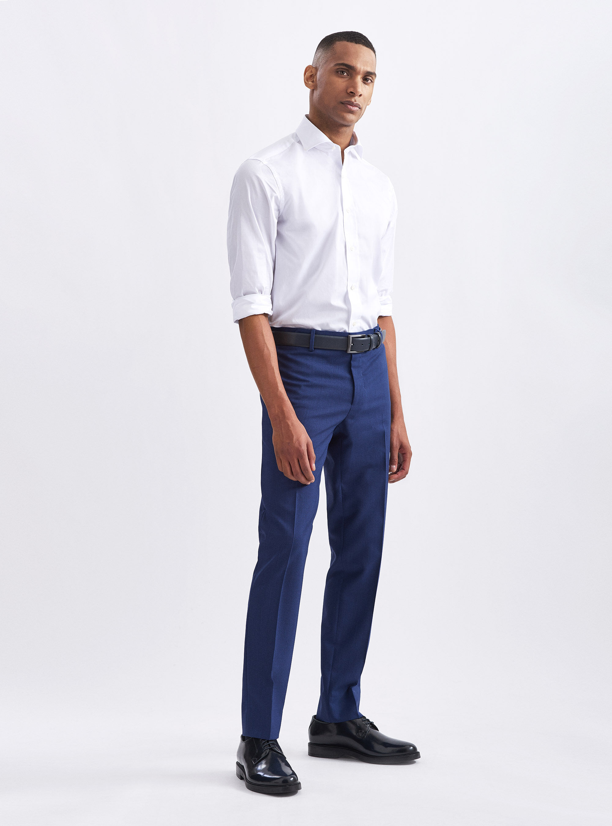 Pantaloni per abito in pura lana tessuti Vitale Barberis Canonico, BLU