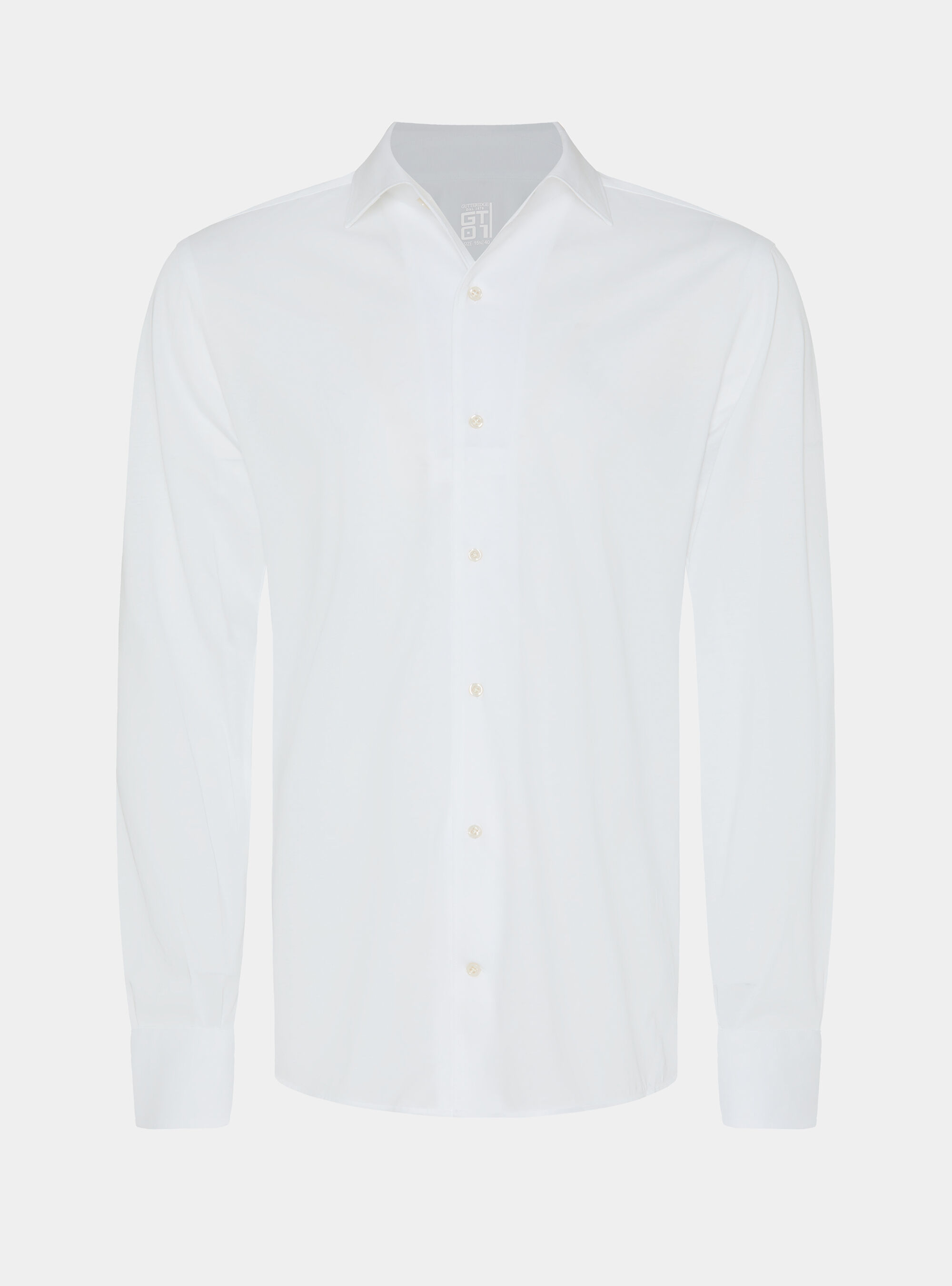 Camicia in jersey misto cotone paramontura, BIANCO