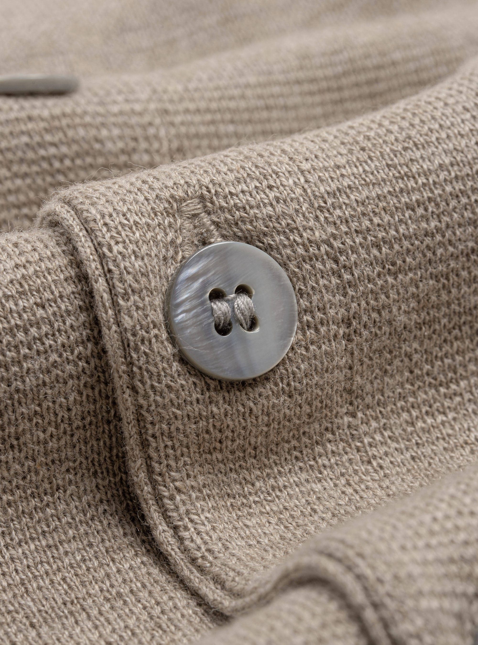 Gilet in maglia doppiopetto in cotone seta e cashmere, SABBIA