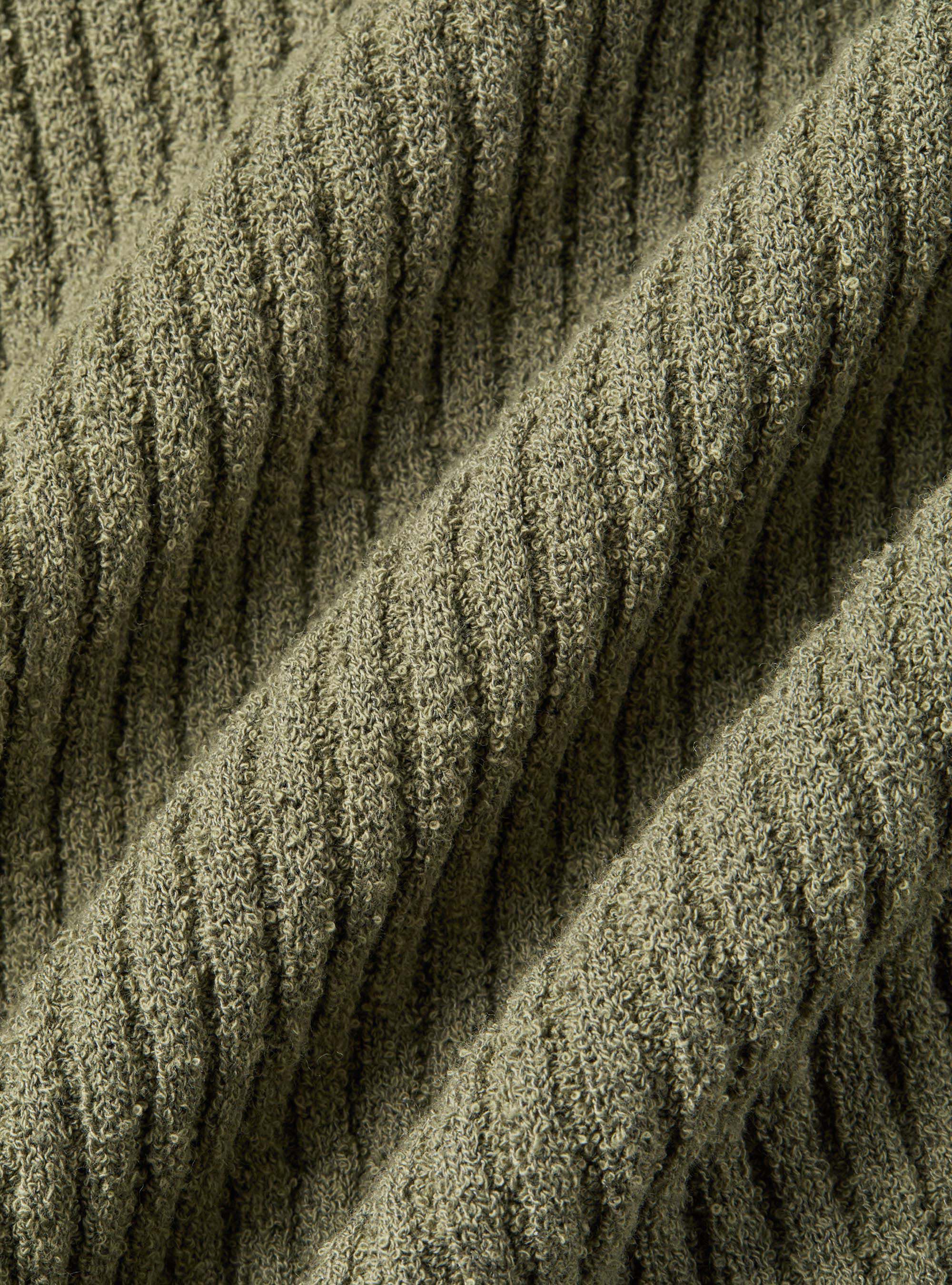 Girocollo in maglia boucl&egrave; a costina, SALVIA 0602C