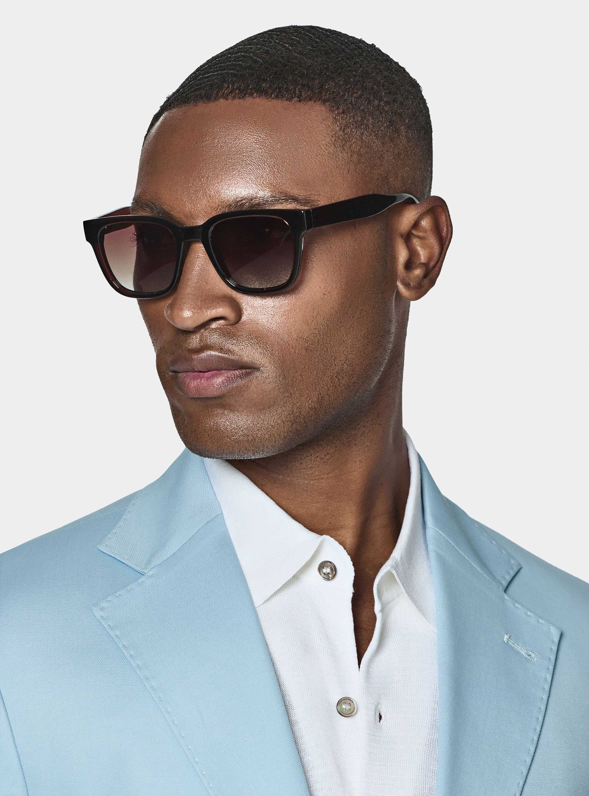 Giacca abito in cotone armaturato, AZZURRO