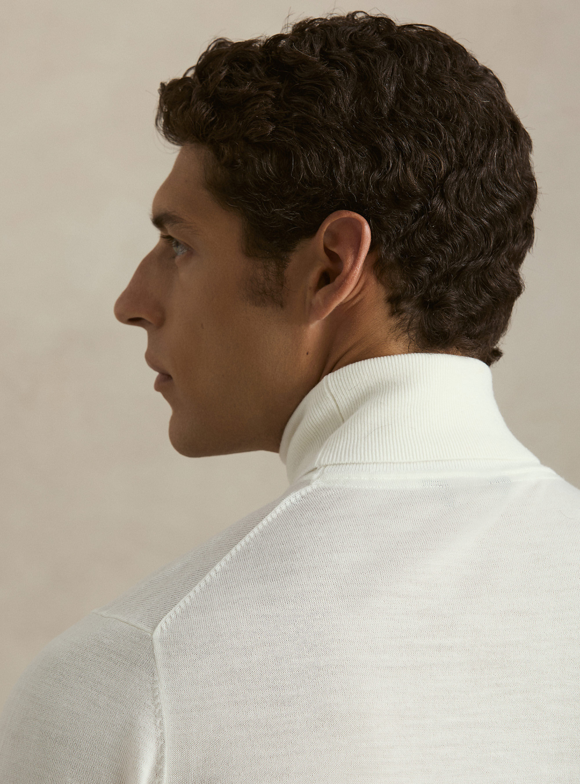 Dolcevita in pura lana merino extrafine, BIANCO