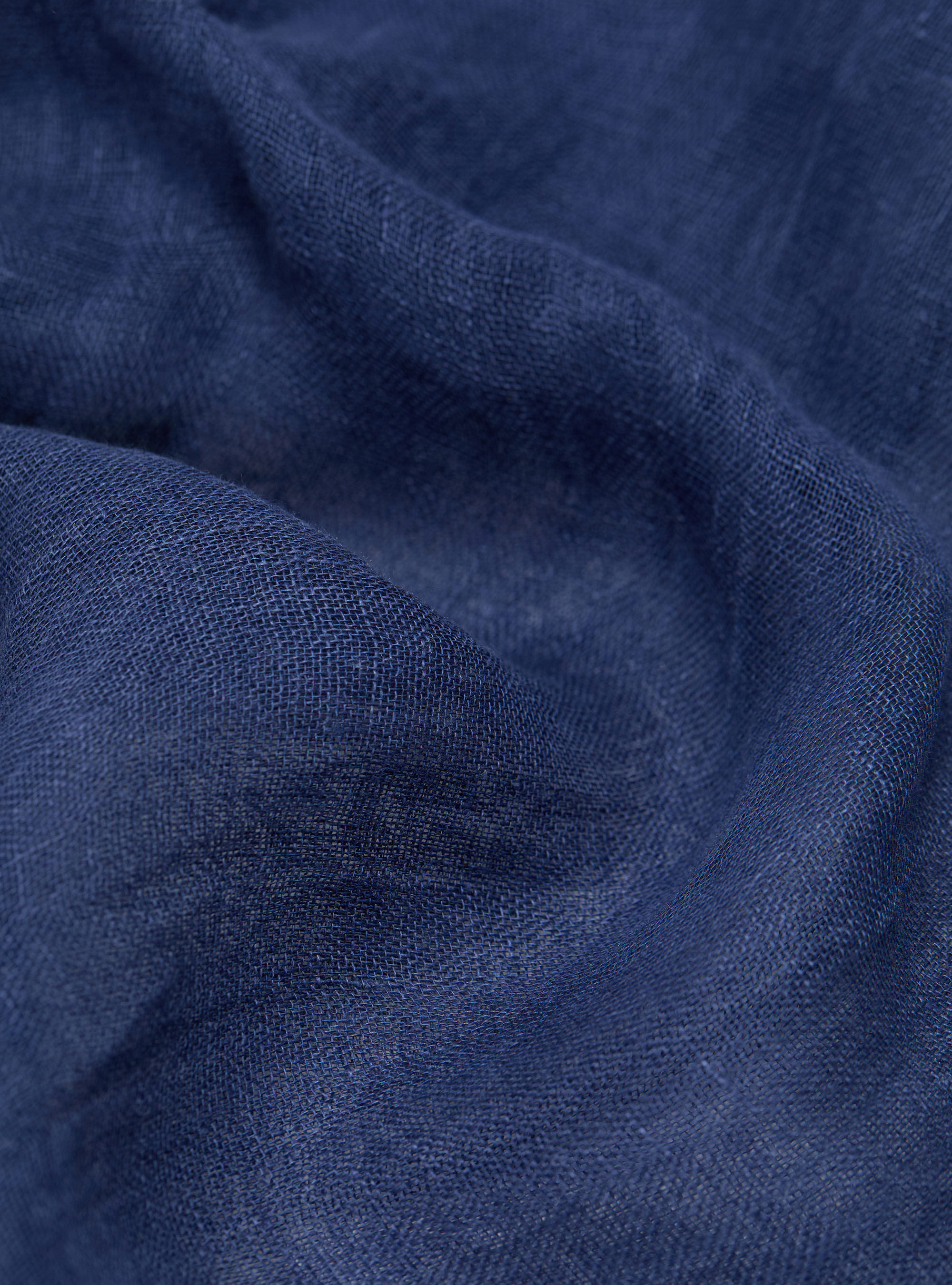 Sciarpa rigata in lino, 0243C DENIM