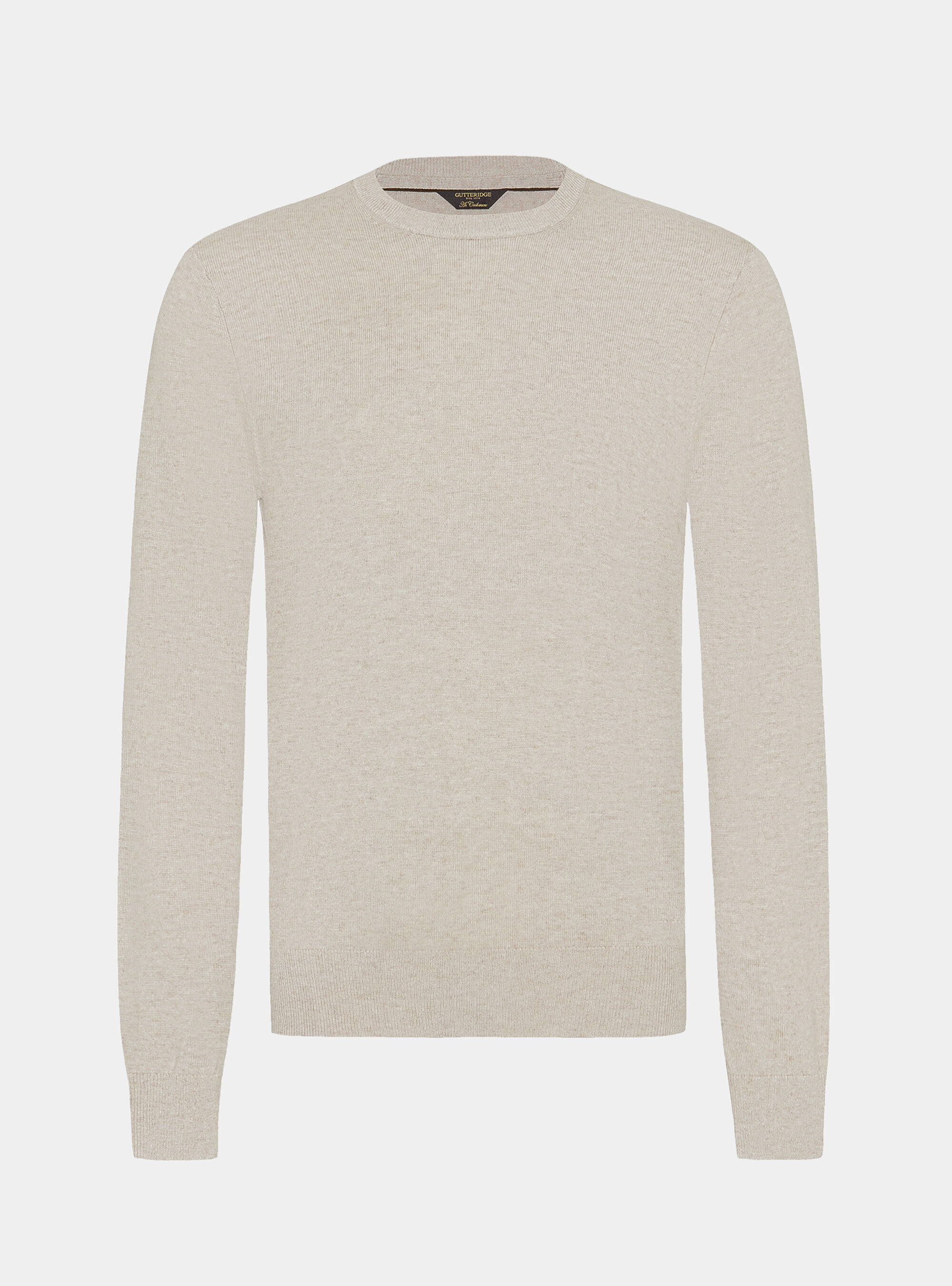 Girocollo in maglia in lana poliammide cashmere, ECRU