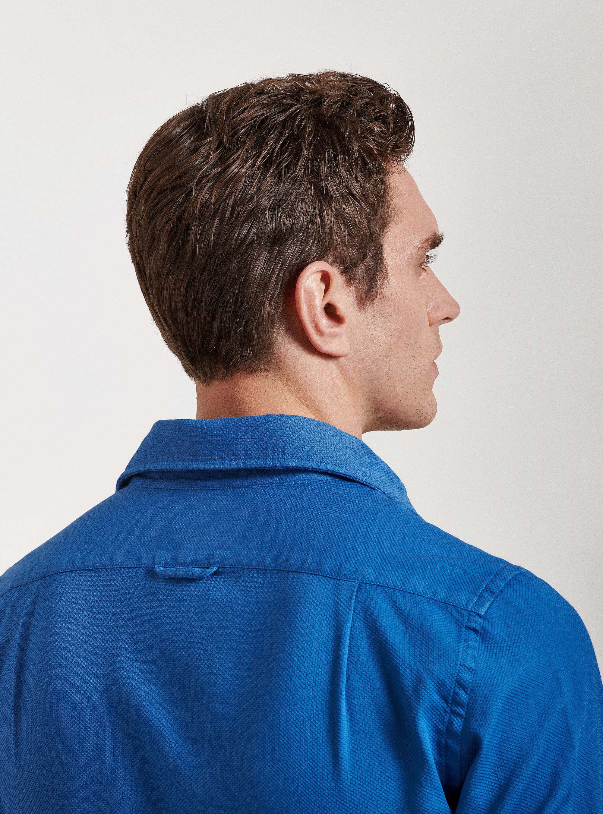 Camicia collo semi francese in cotone tinto in capo Gutteridge