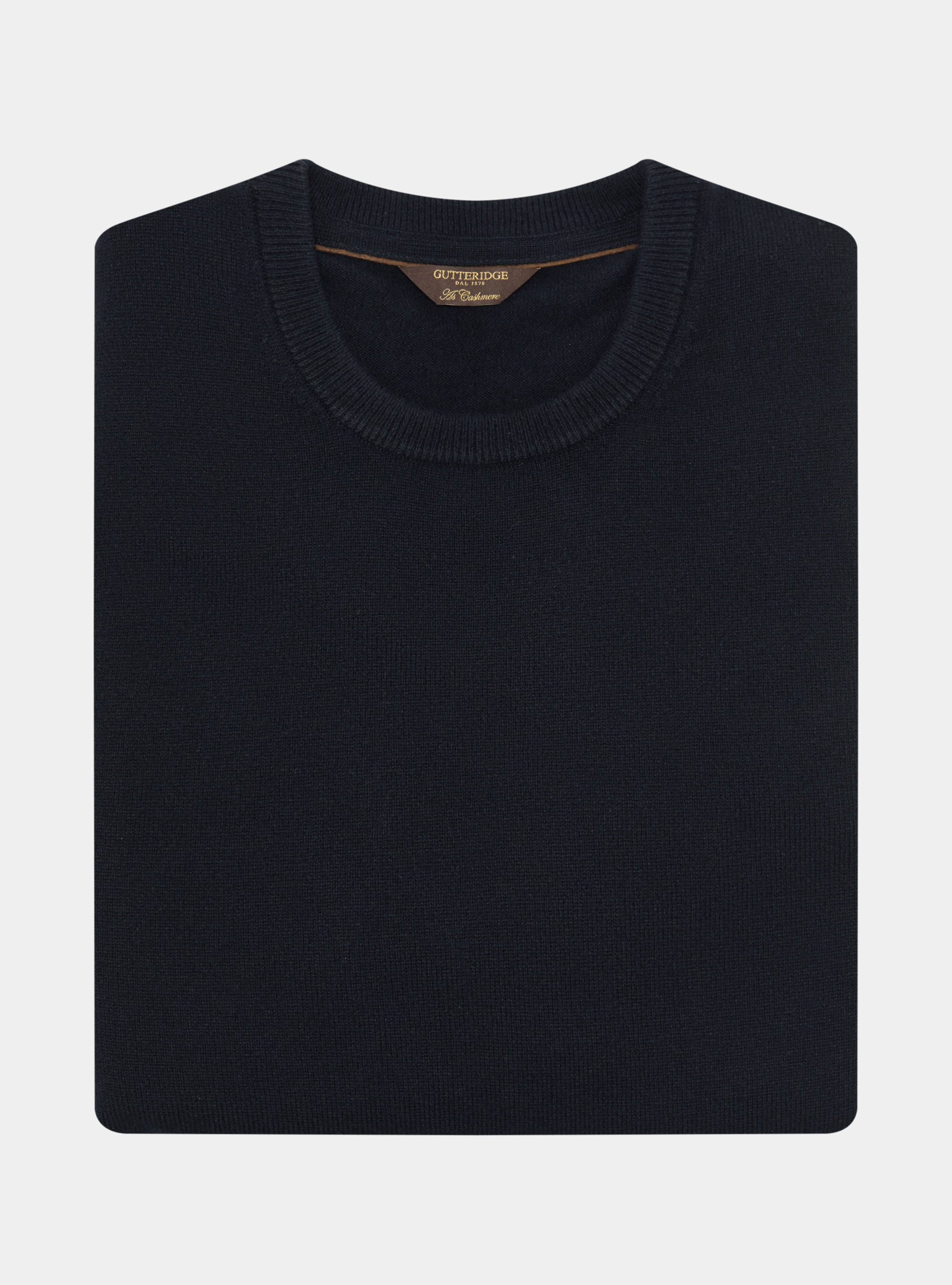 Lambswool and cashmere crewneck sweater, NAVY BLUE