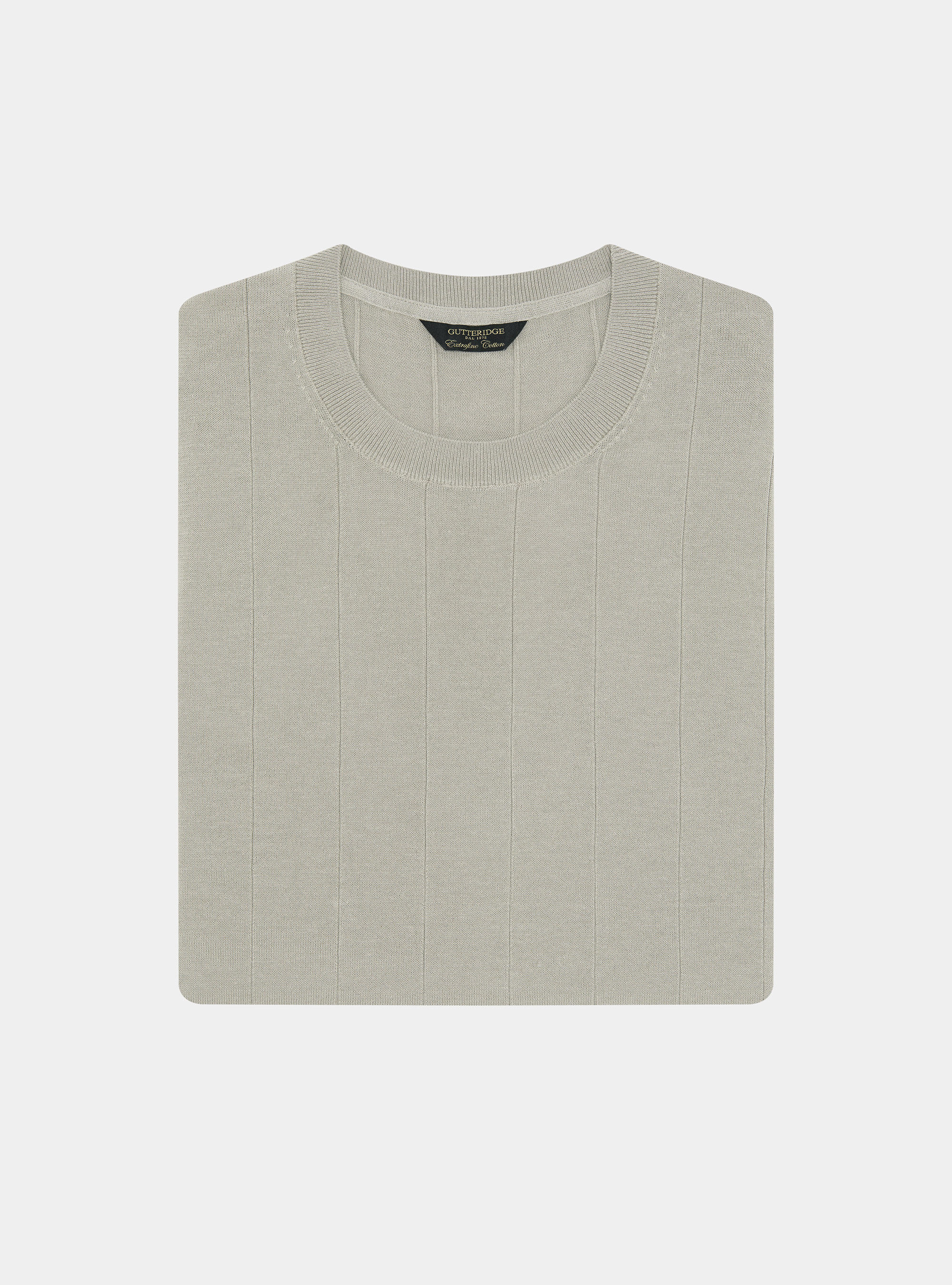 Maglia in puro cotone costa piatta, SABBIA