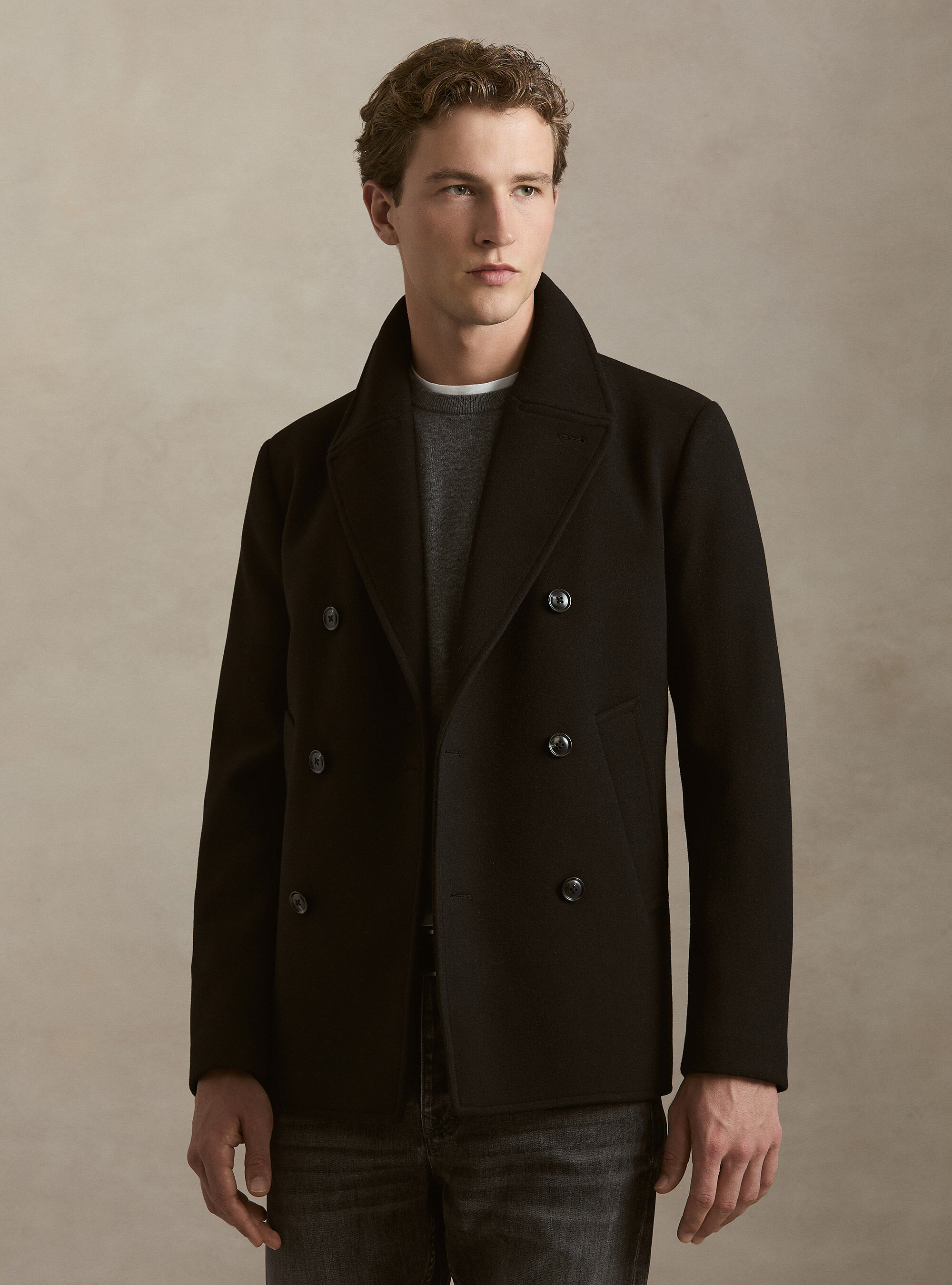 Peacoat doppiopetto tinta unita