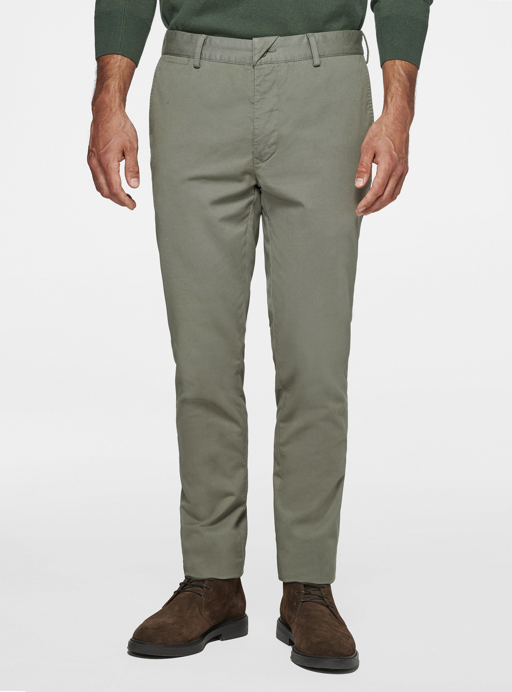 Stretch twill slim fit trousers