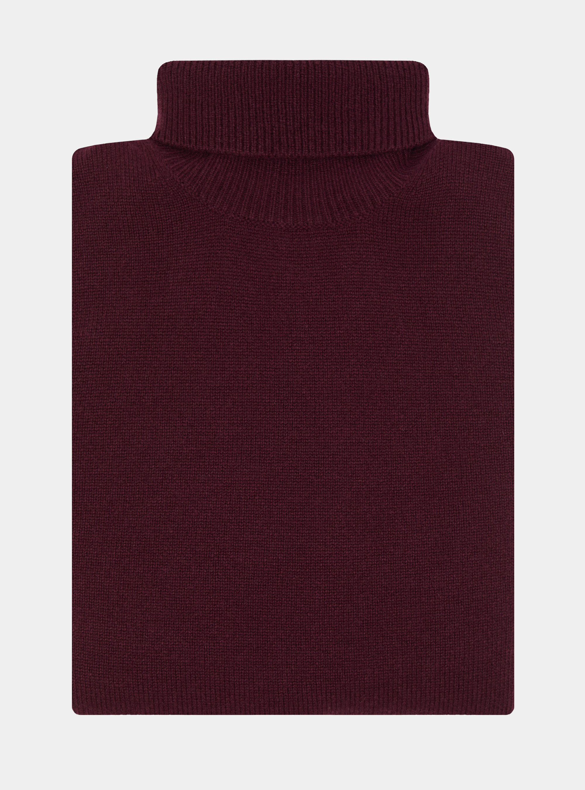 Collo alto in maglia in lana merino, BORDEAUX