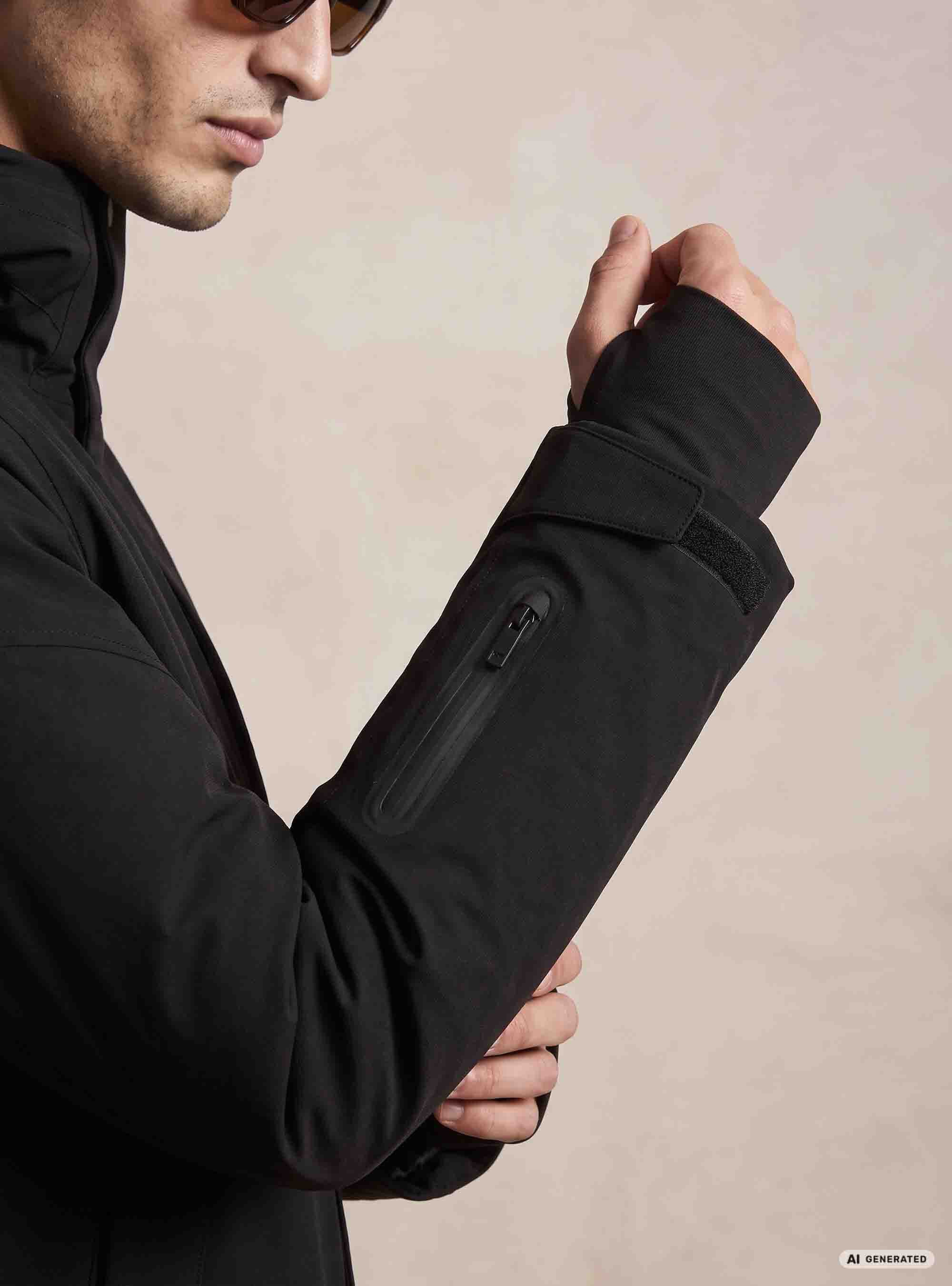Skijacke mit Kapuze, NERO 0100C
