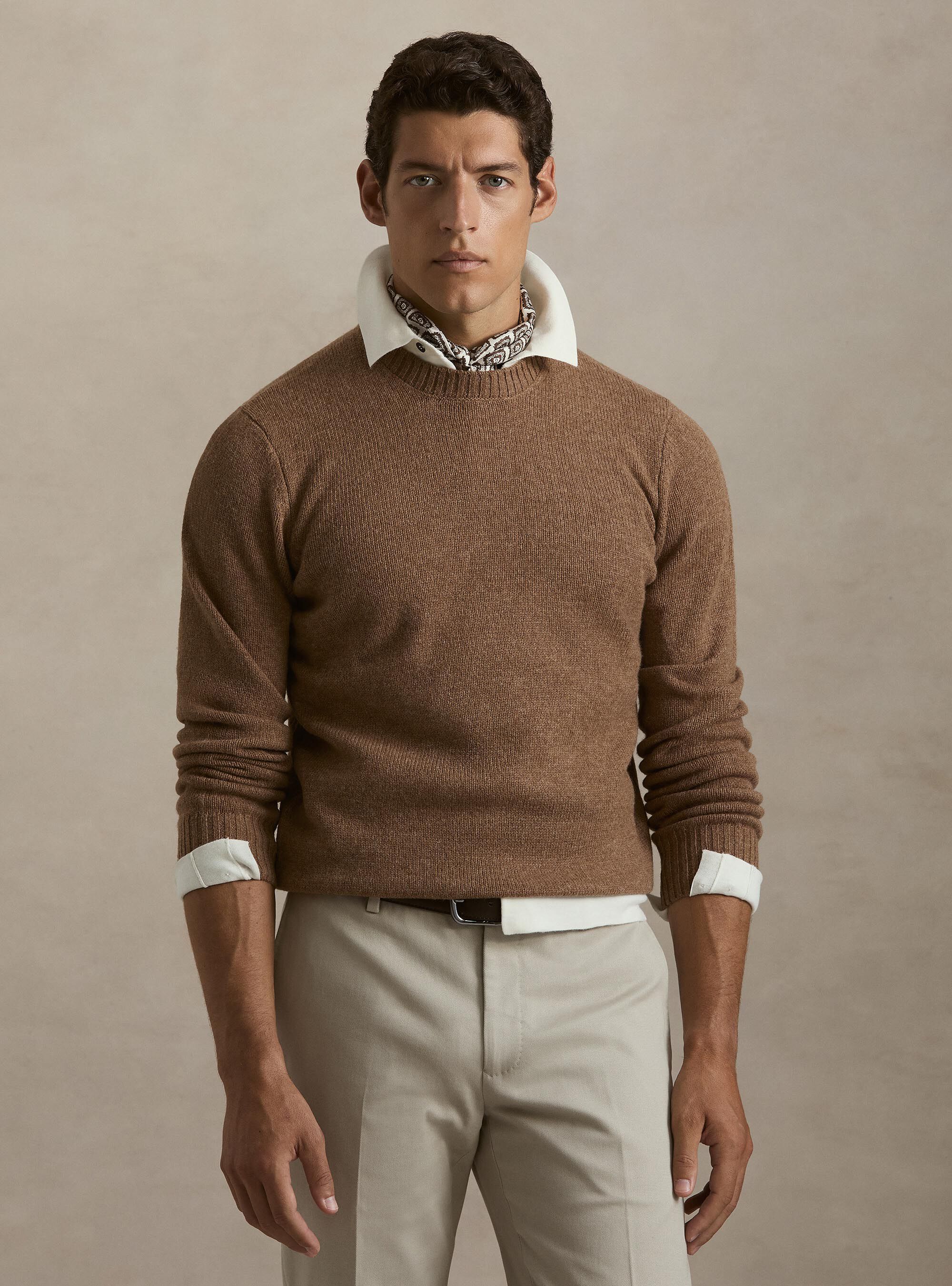Pure Shetland wool crewneck sweater