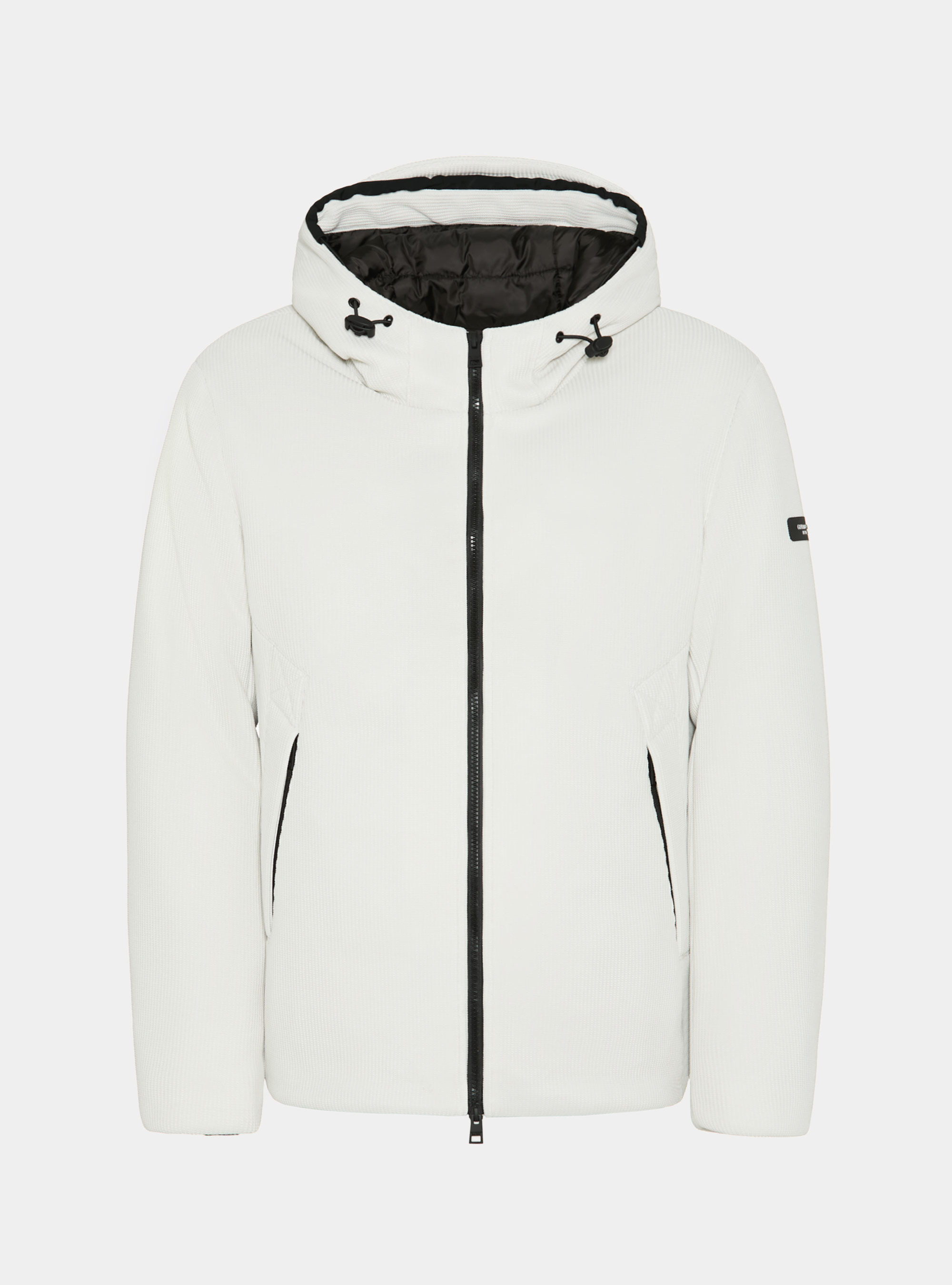 Padded technical jacket with hood, 0055C OFF WHITE
