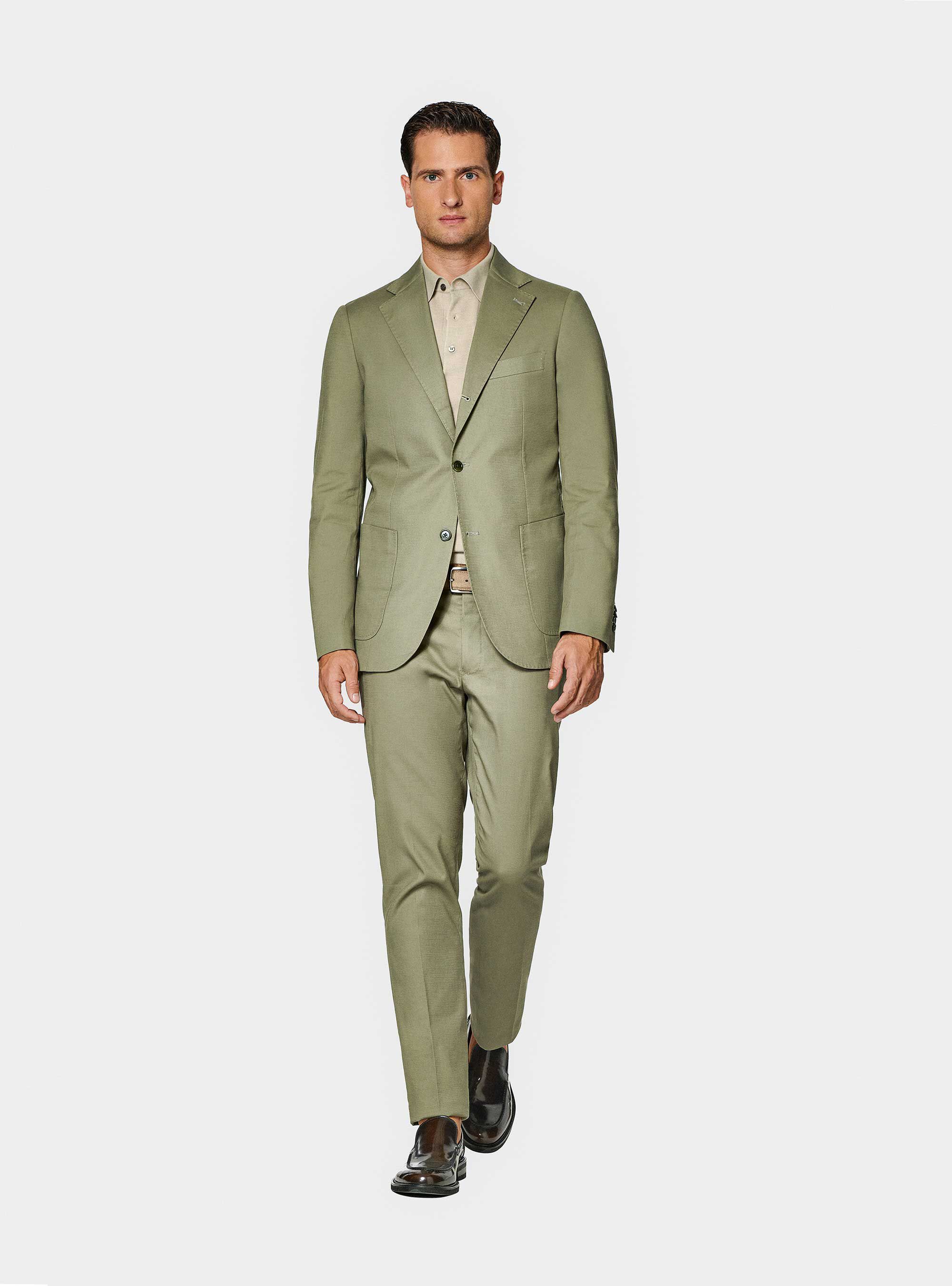 Giacca abito in cotone armaturato, SALVIA 0602C