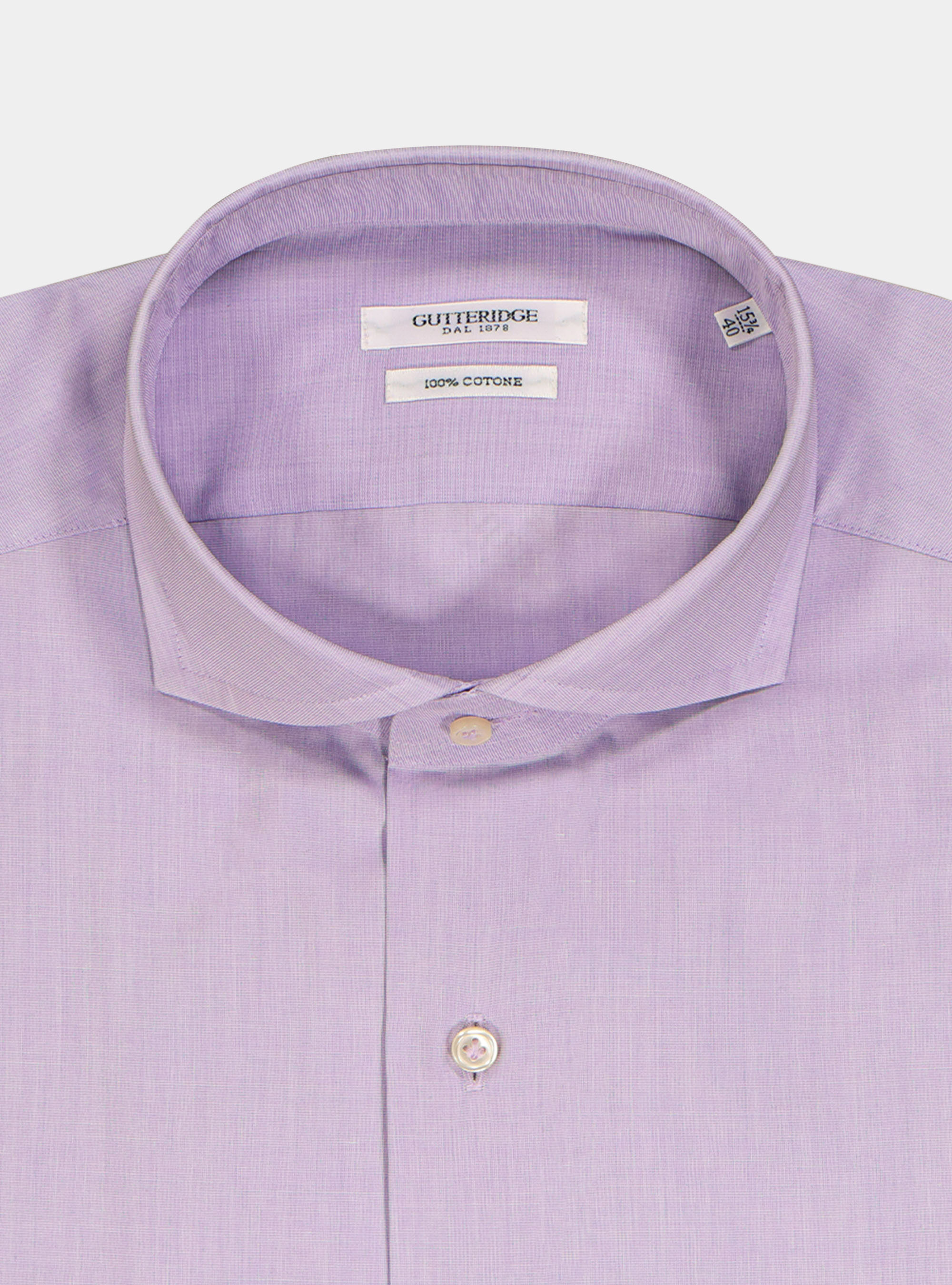 Camicia fil a fil collo francese, VIOLA