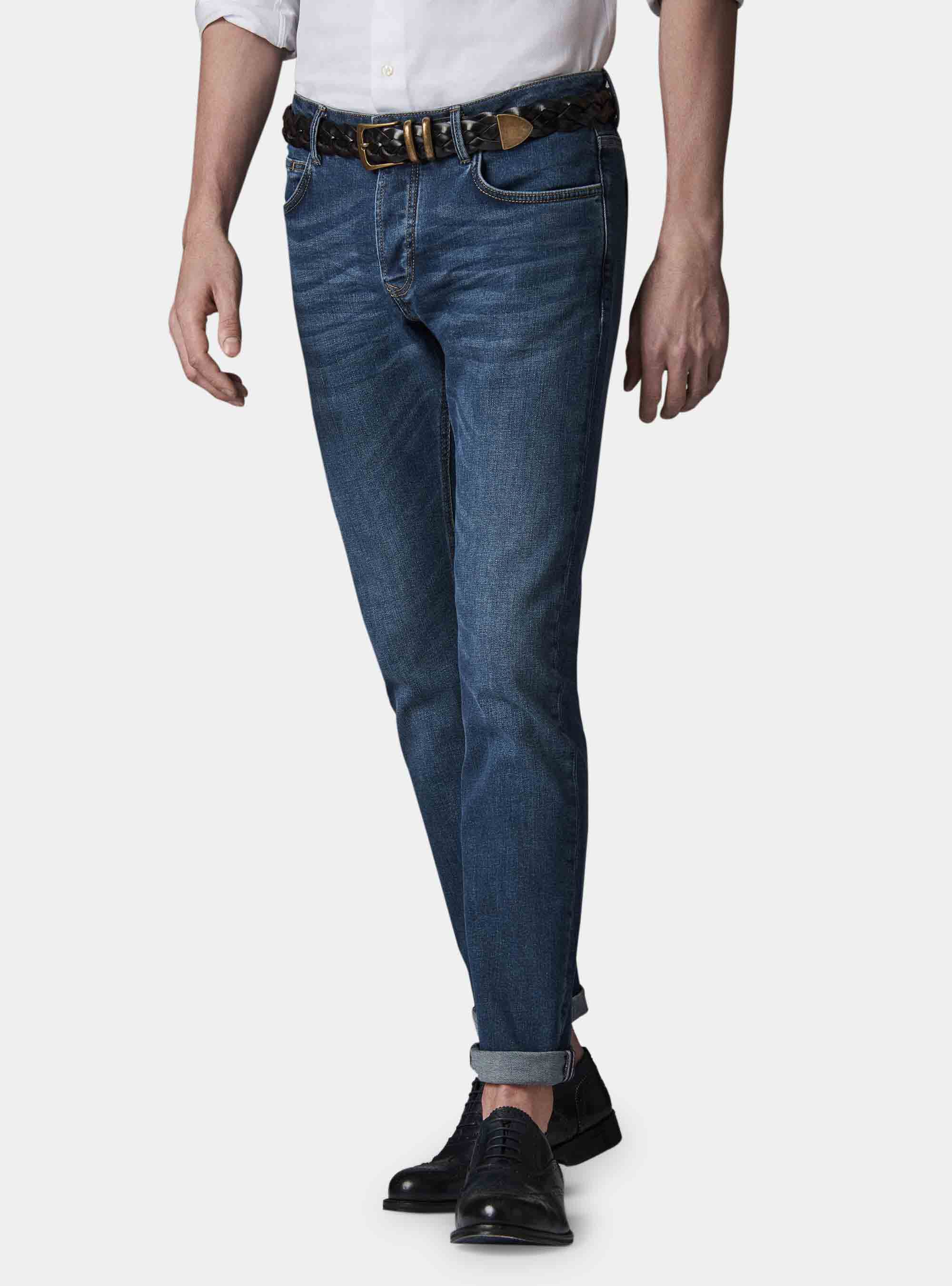 Dark regular fit denim, NAVY BLUE