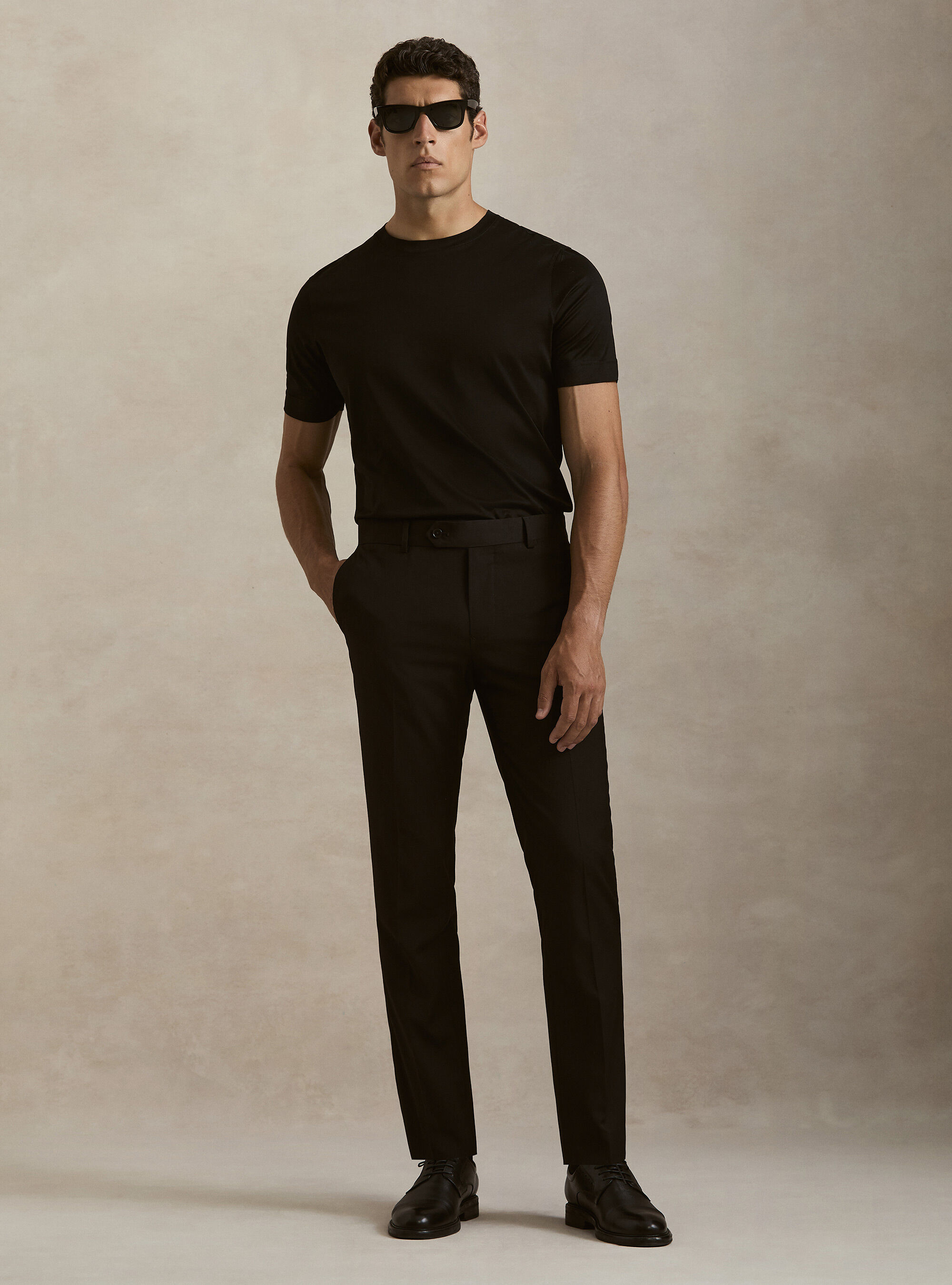 Slim fit classic suit trousers, BLACK