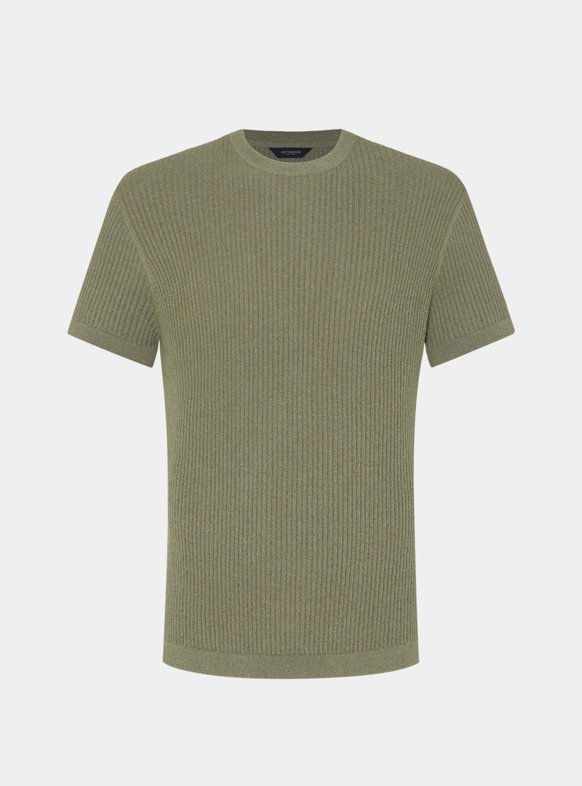 Girocollo in maglia boucl&egrave; a costina, SALVIA 0602C