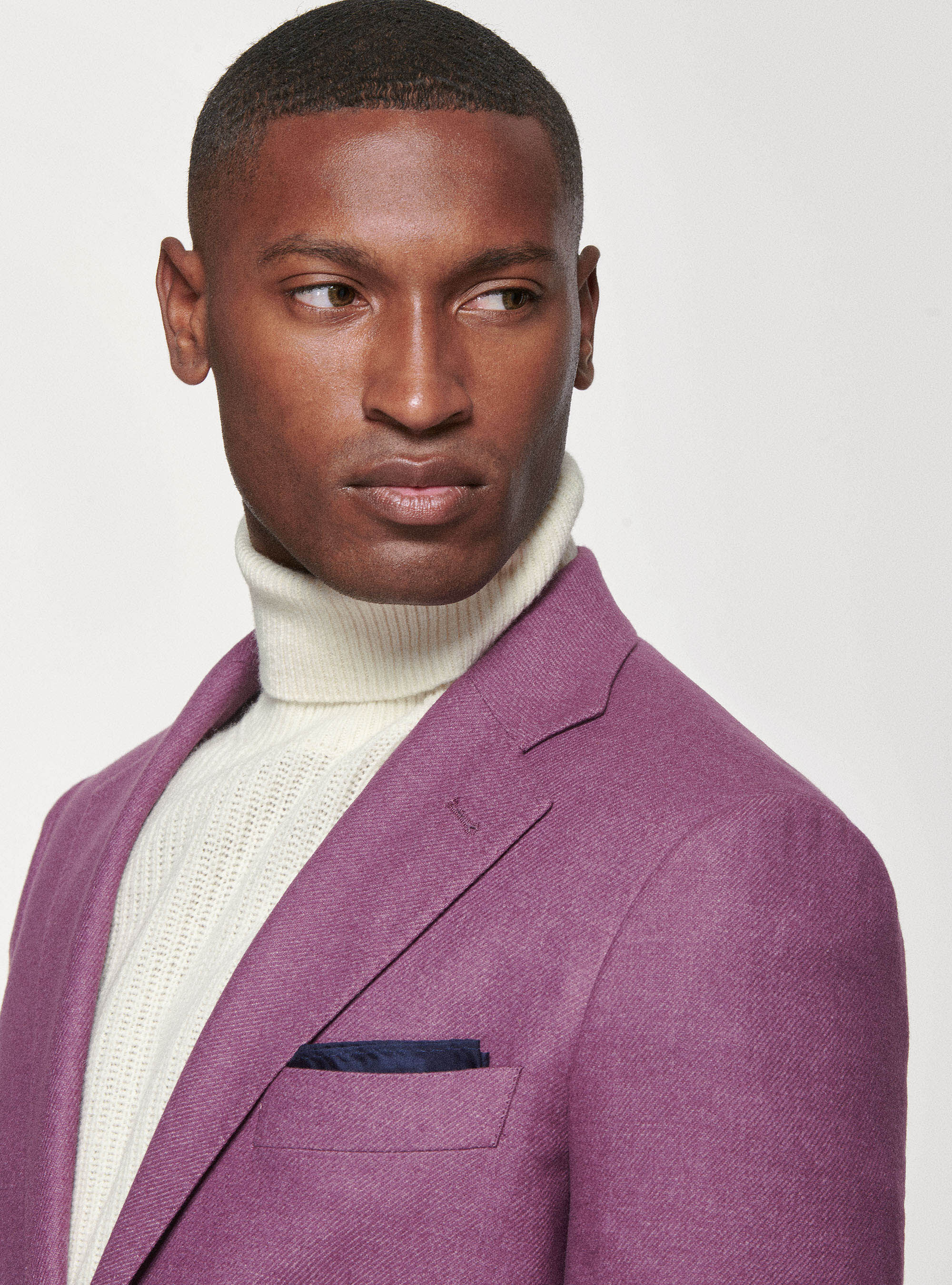 Giacca in flanella lana Duemilagori, LILLA SCURO 0464C